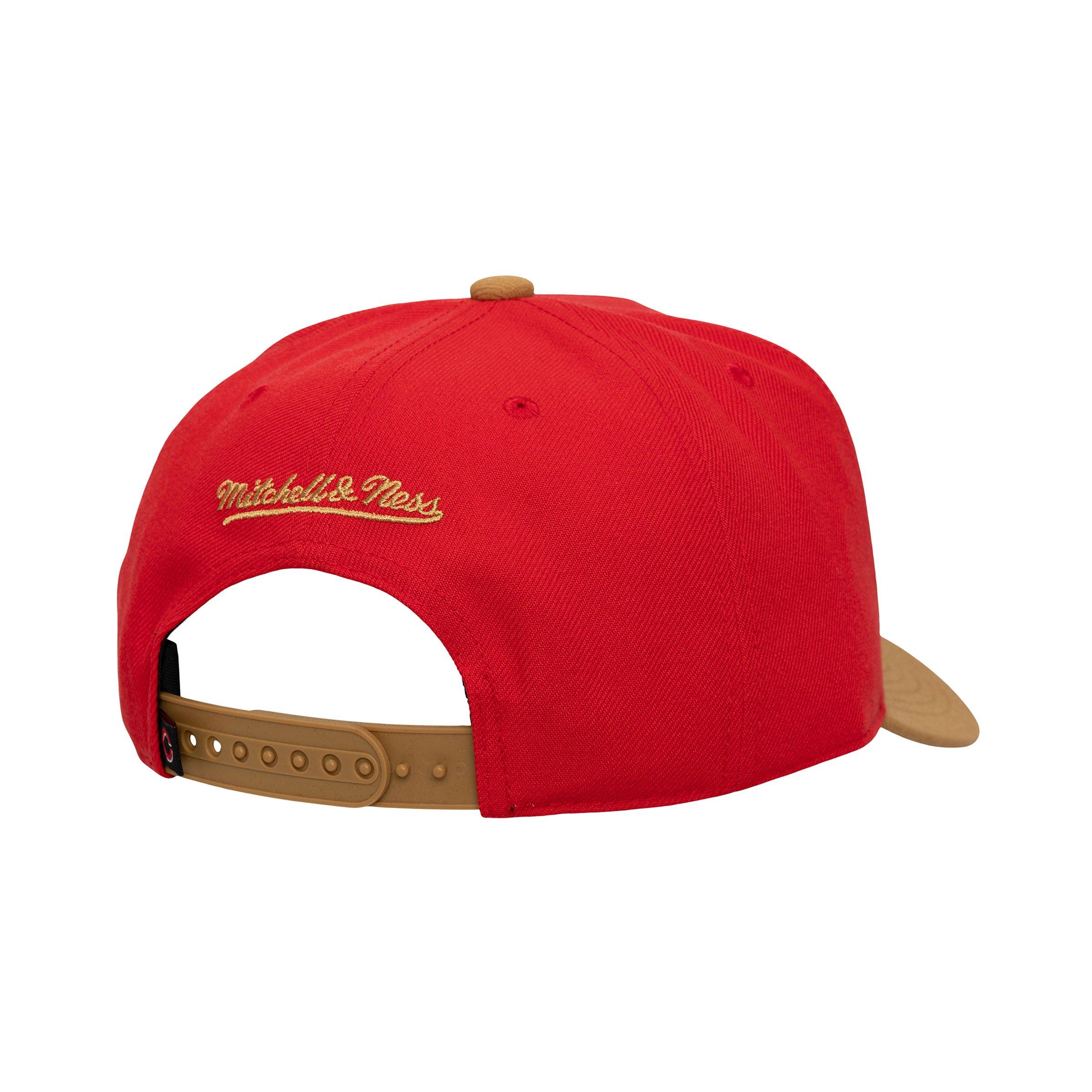 Mitchell & Ness Cincinnati Reds Side Script Red Snapback Hat