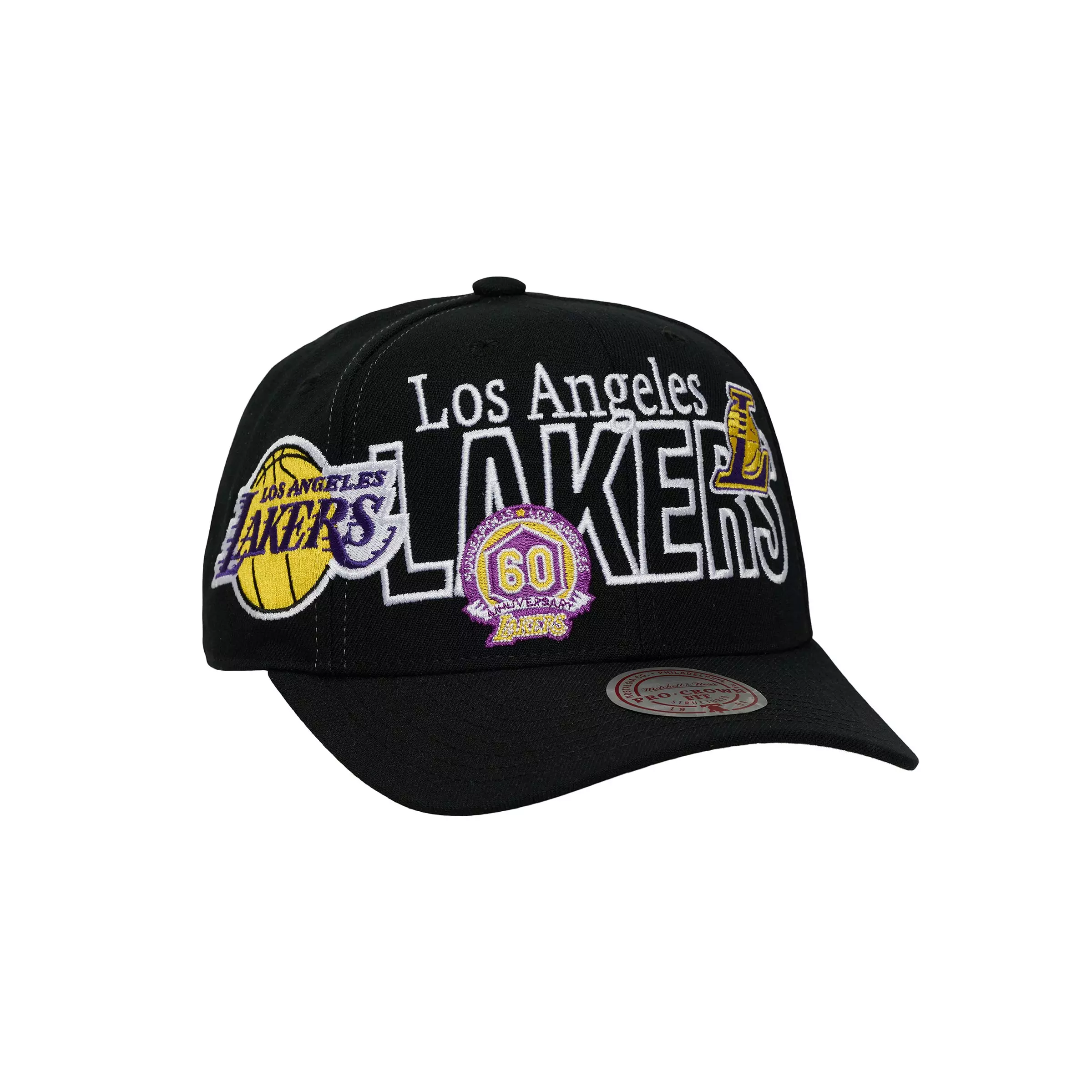 Mitchell & Ness Los Angeles Lakers Mash Up Snapback Hat-Black - BLACK