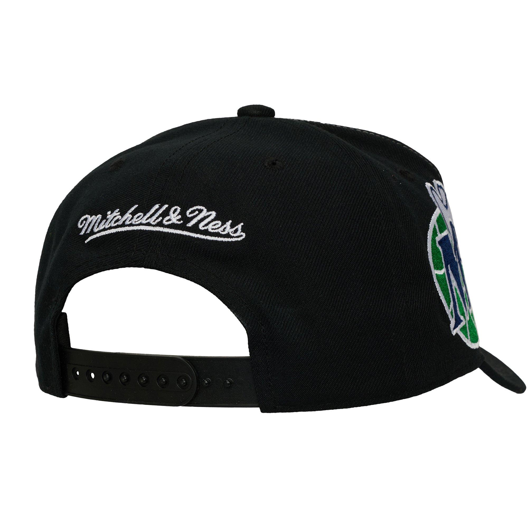 Mitchell & Ness Dallas Mavericks Mash Up Snapback Hat - Black - BLACK Thumbnail View 3