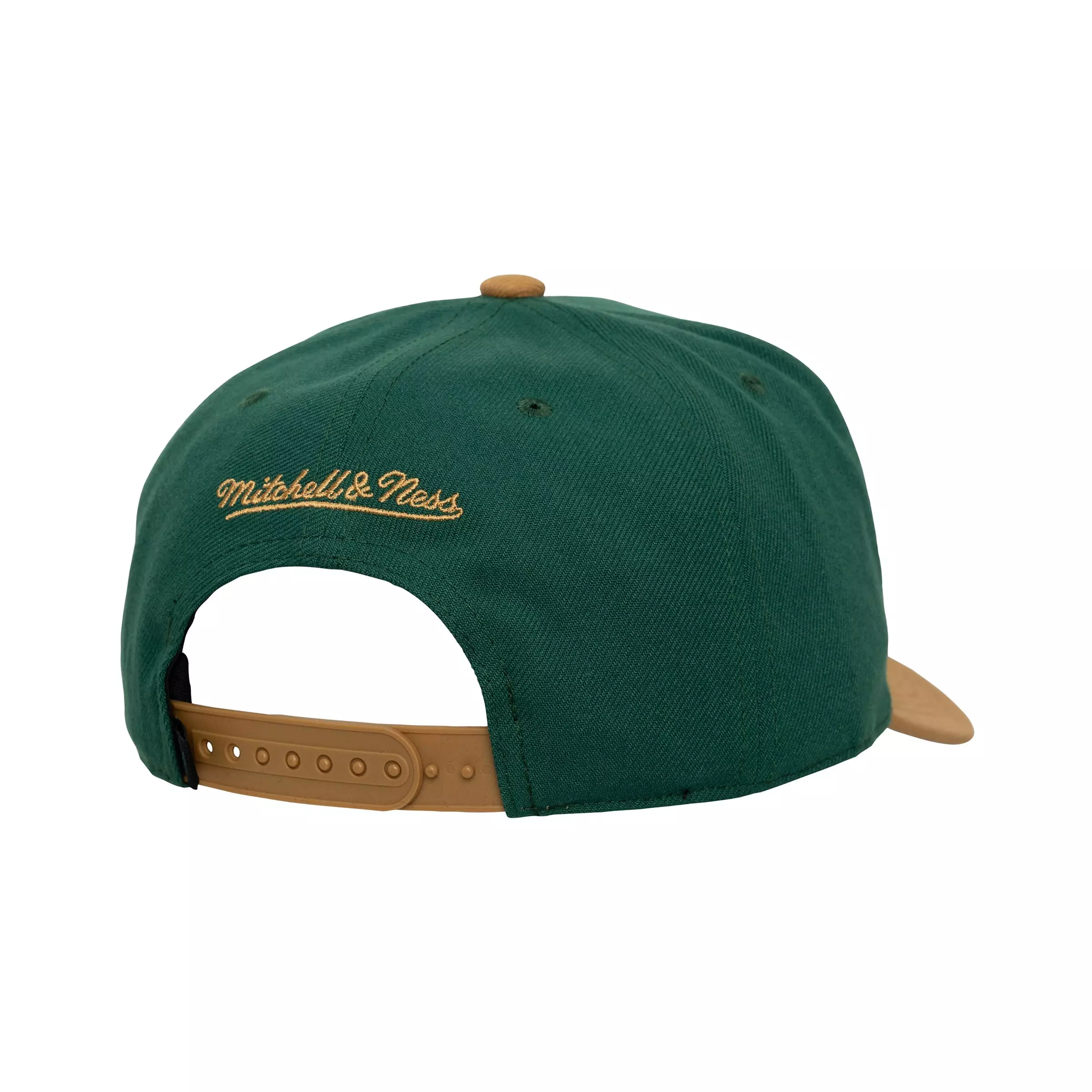 Mitchell & Ness Oakland Athletics Side Script Snapback Hat-Green - GREEN