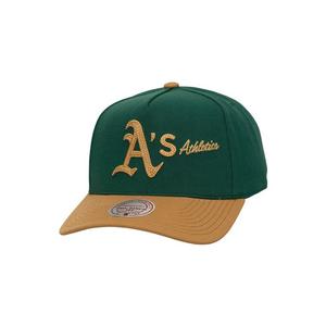 Mitchell & Ness Oakland Athletics Side Script Snapback Hat-Green