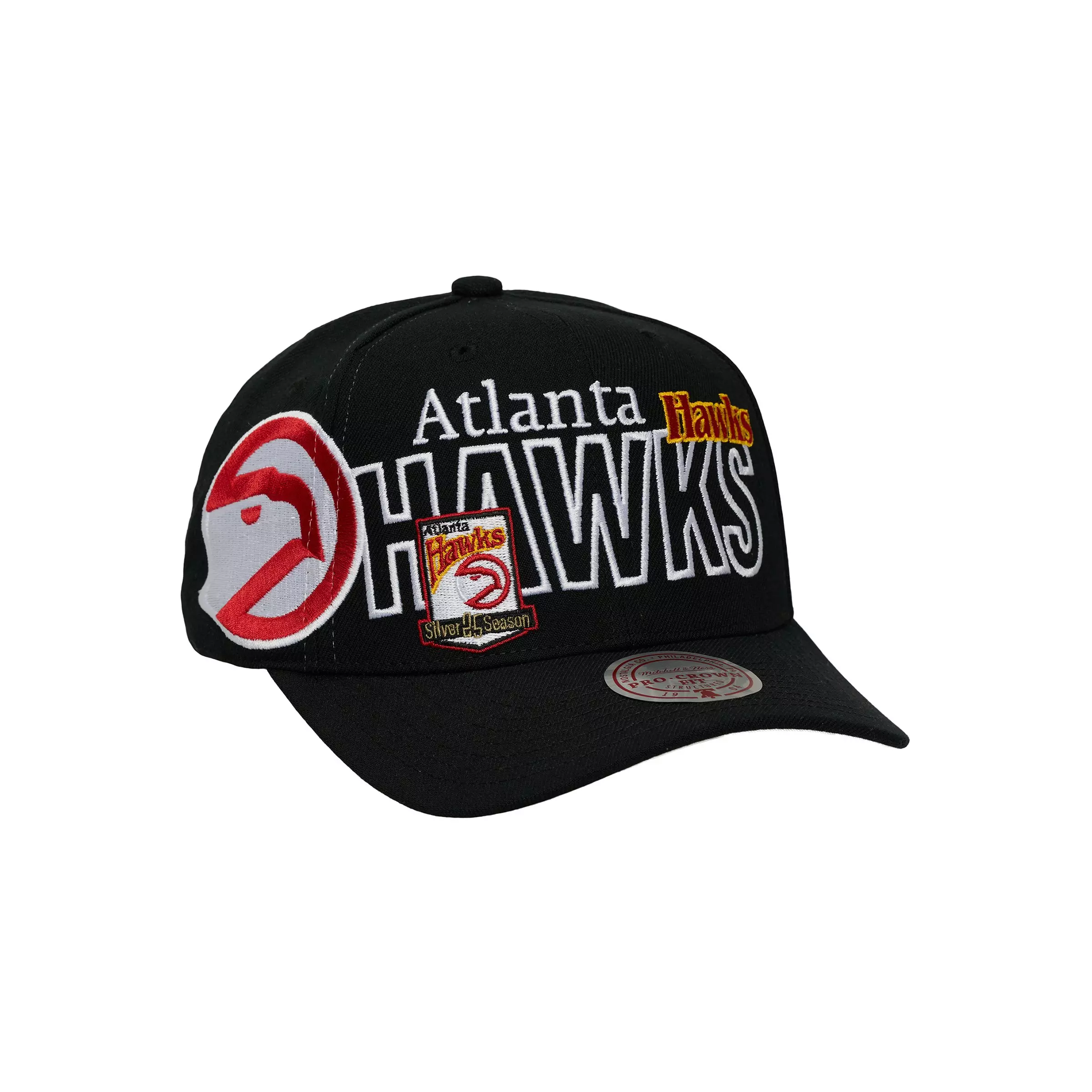 Mitchell & Ness Atlanta Hawks Mash Up Snapback Hat - Black - BLACK