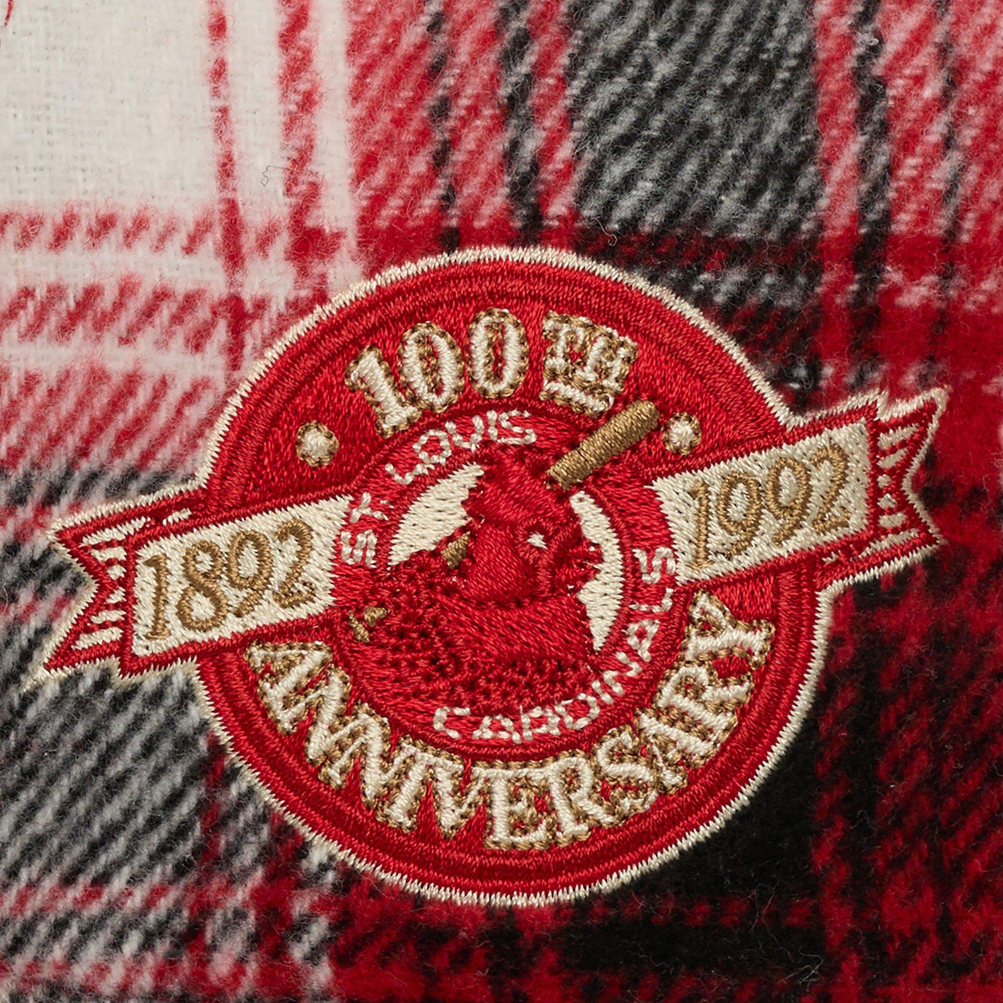 Mitchell & Ness St. Louis Cardinals Plaid Red Snapback Hat