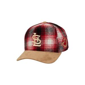 Mitchell & Ness St. Louis Cardinals Plaid Snapback Hat-Red