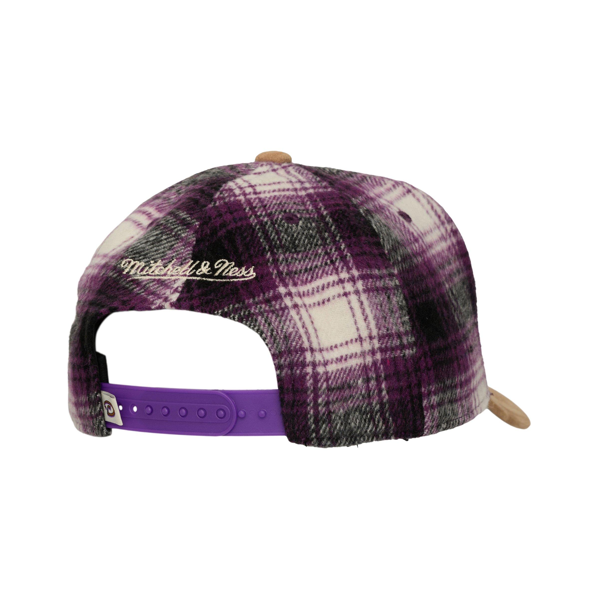 Mitchell & Ness Arizona Diamondbacks Plaid Purple Snapback Hat