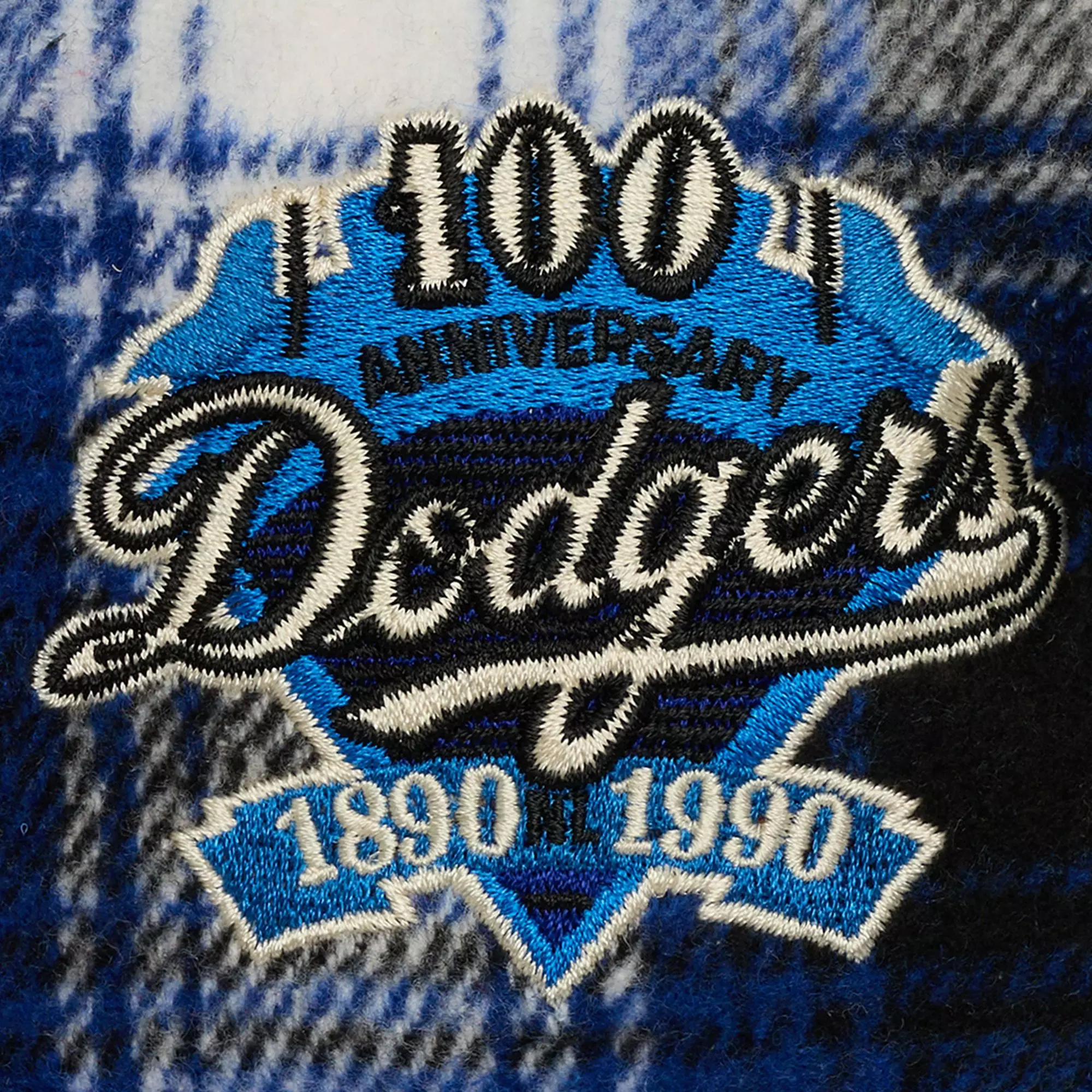 Mitchell & Ness Los Angeles Dodgers Plaid Snapback Hat-Royal - BLUE