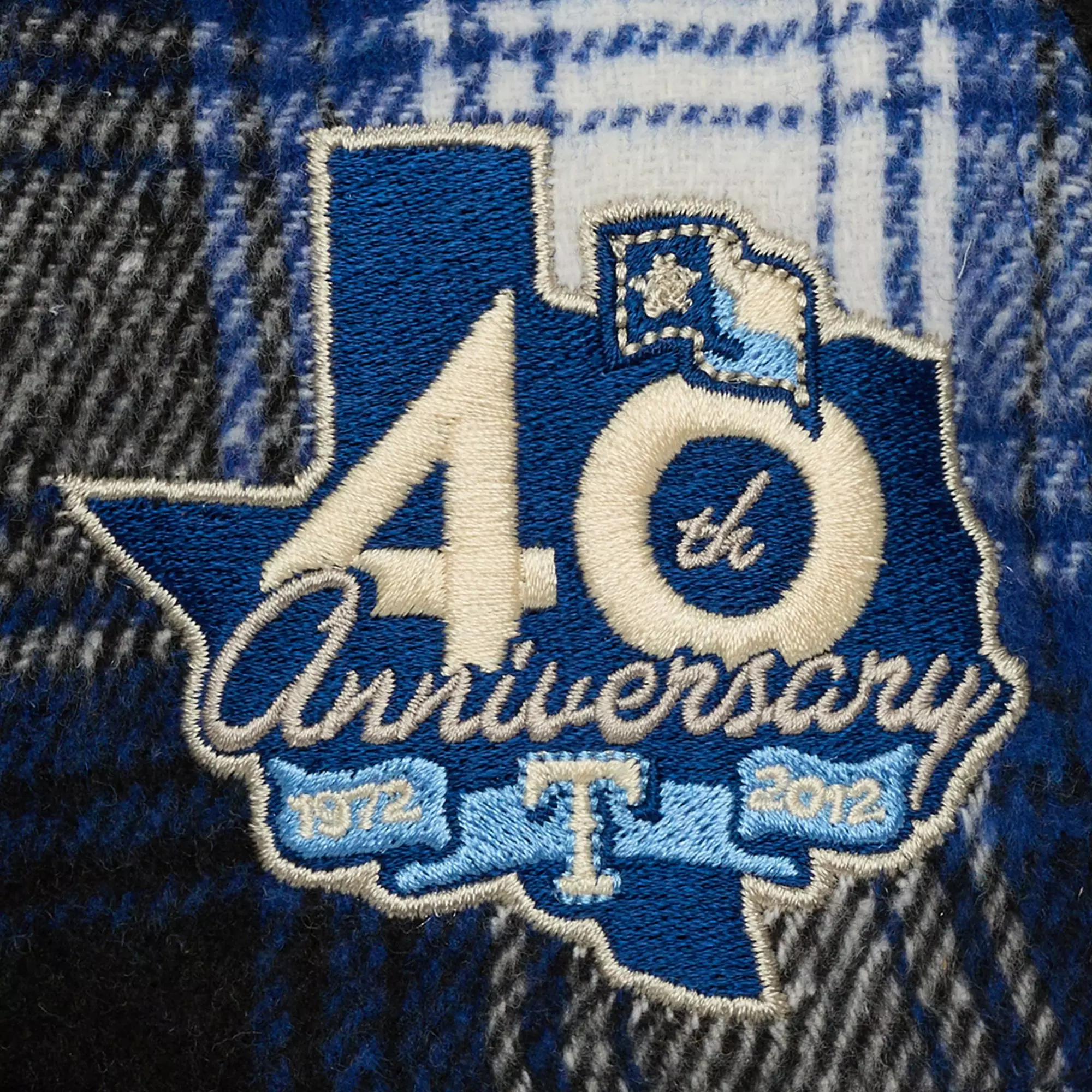 Mitchell & Ness Texas Rangers Plaid Snapback Hat-Blue - BLUE