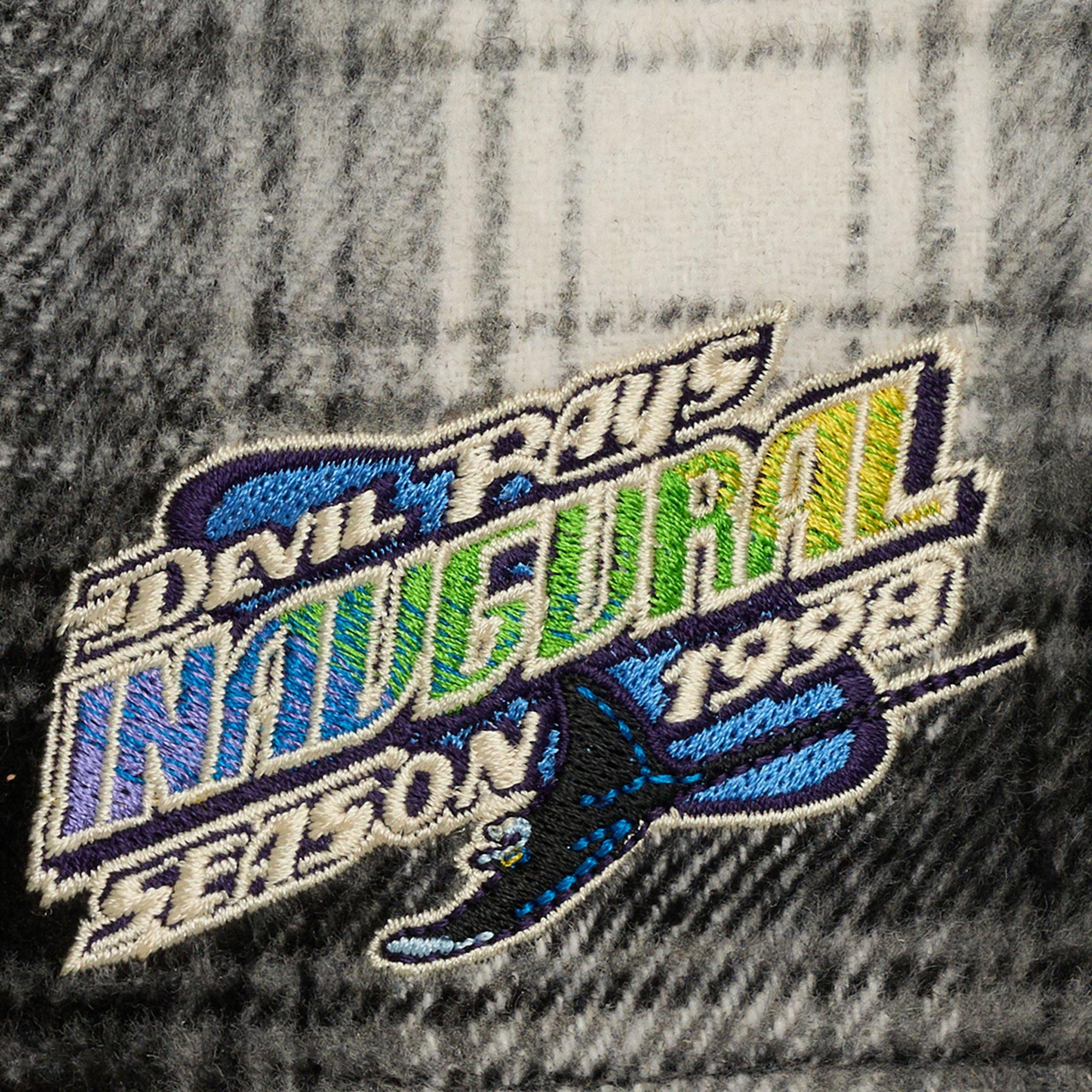 Mitchell & Ness Tampa Bay Rays Plaid Snapback Hat - Black - BLACK Thumbnail View 3