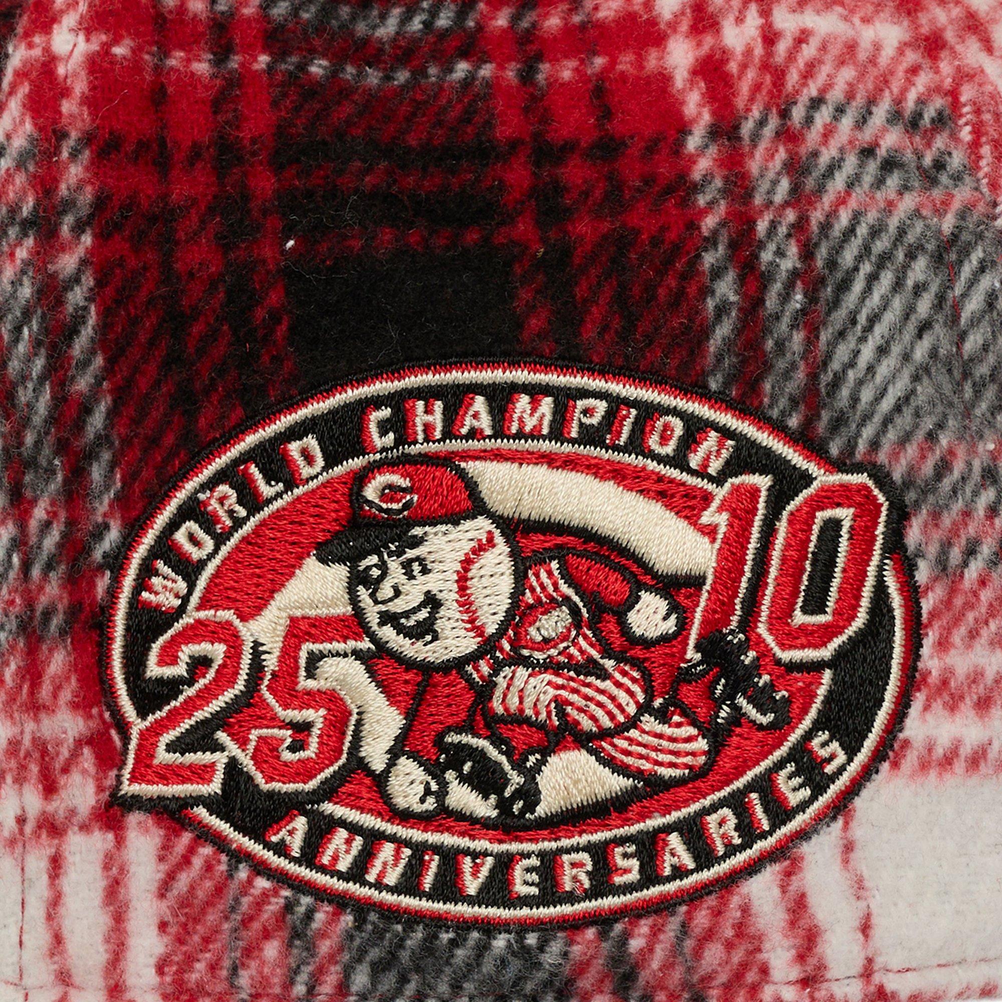 Mitchell & Ness Cincinnati Reds Plaid Red Snapback Hat