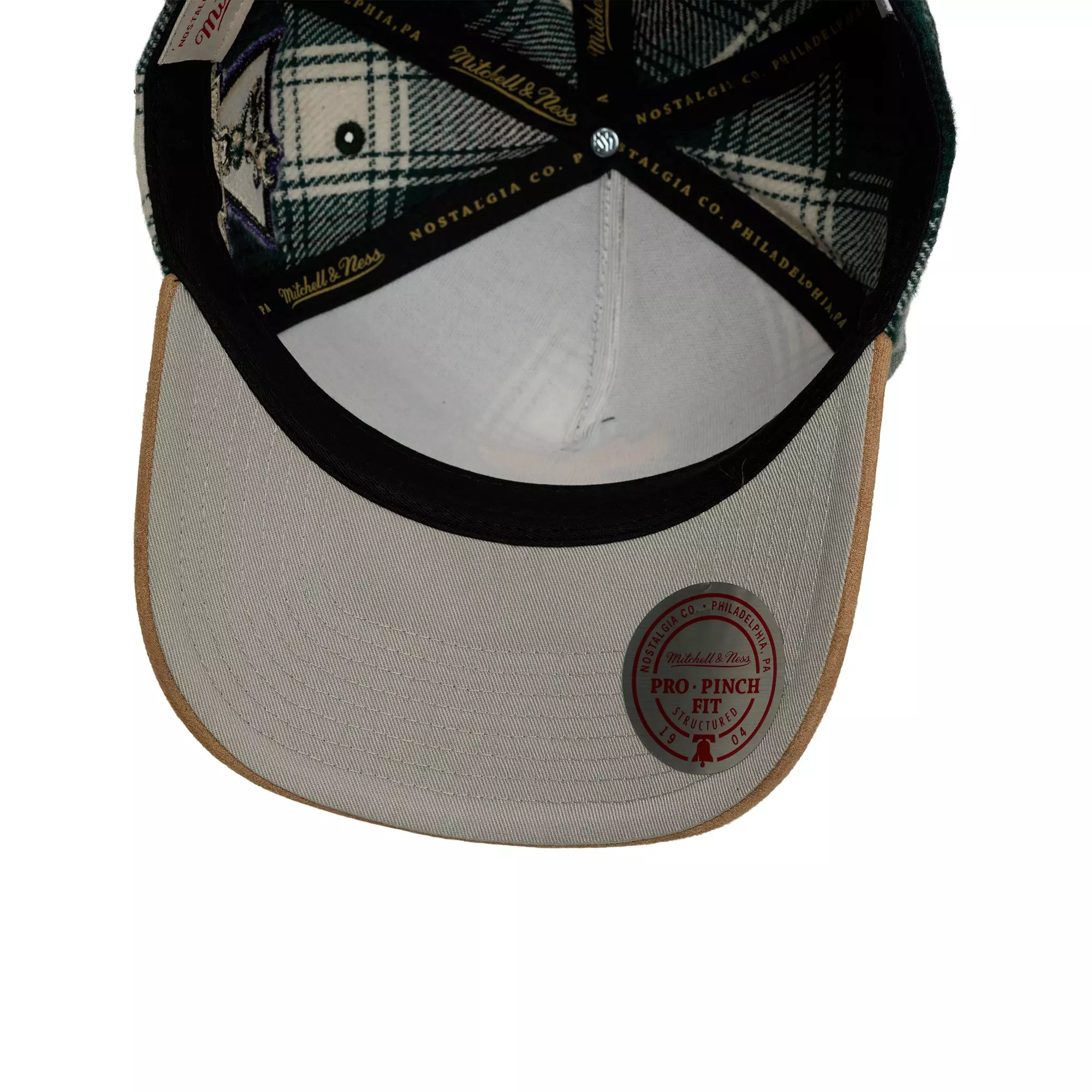 Mitchell & Ness Cincinnati Reds Plaid Snapback Hat-Red - RED