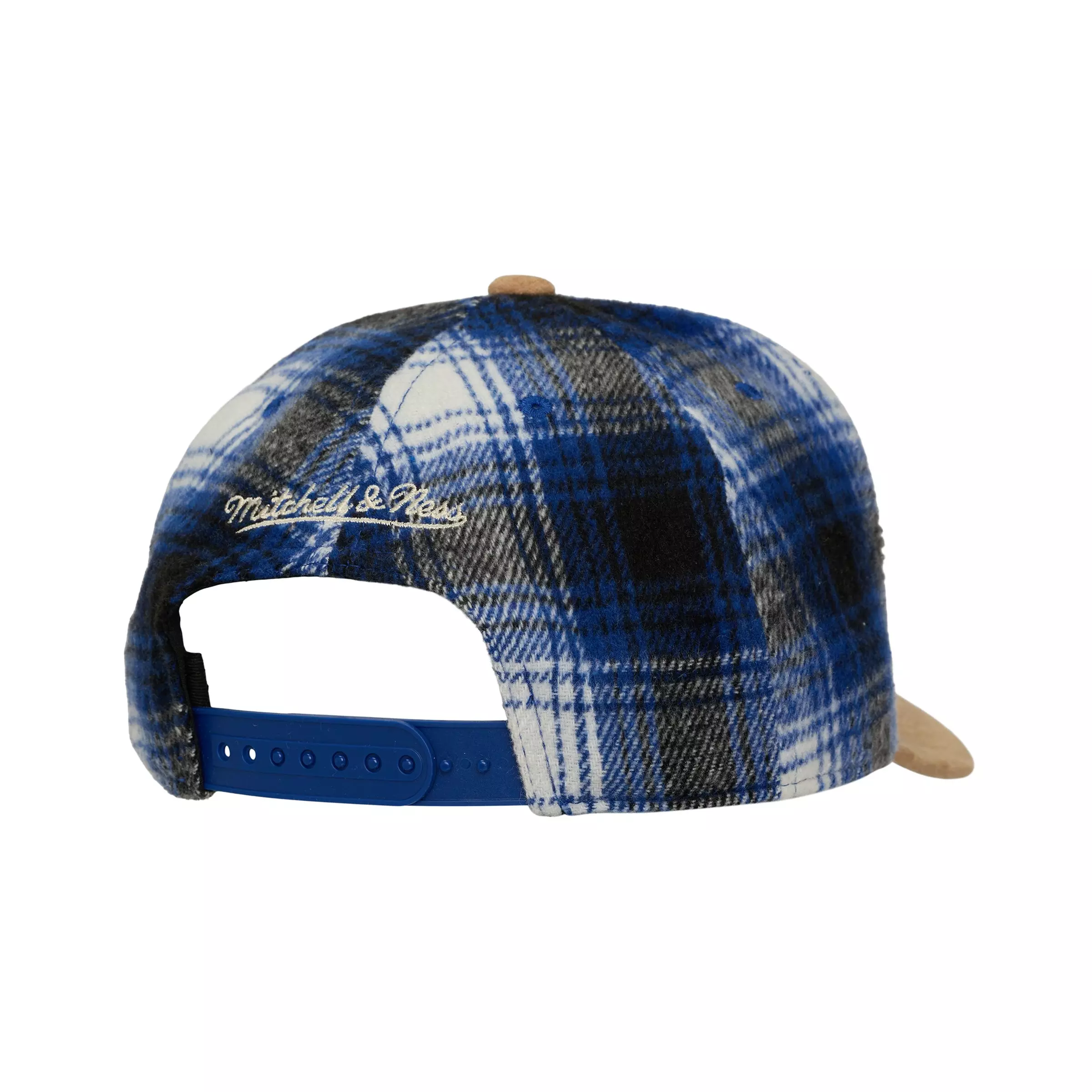 Mitchell & Ness Kansas City Royals Plaid Snapback Hat - Royal - BLUE