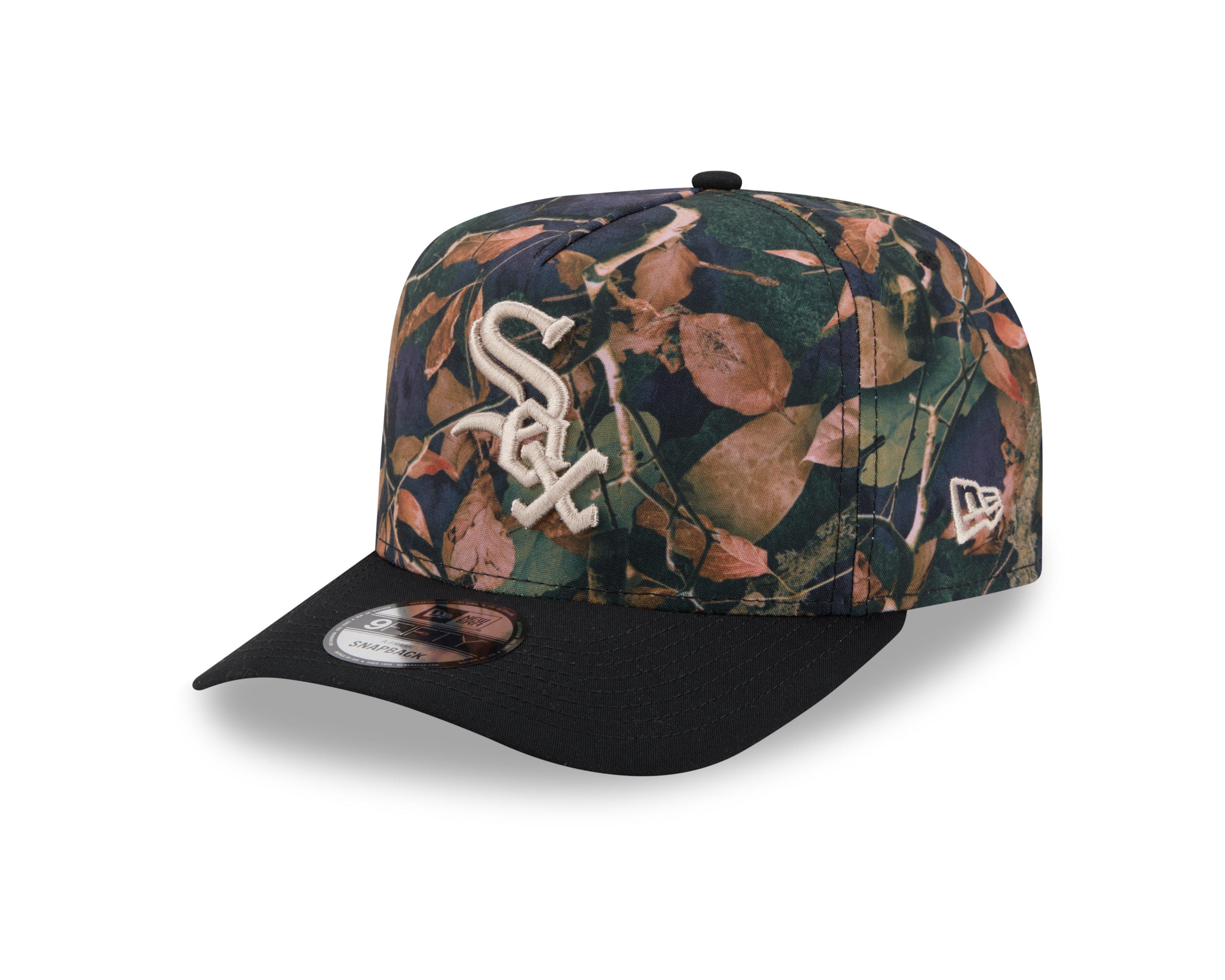 New Era Chicago White Sox 9FIFTY A-Frame Leaves Snapback Hat-Camo/Black - BLACK Thumbnail View 1