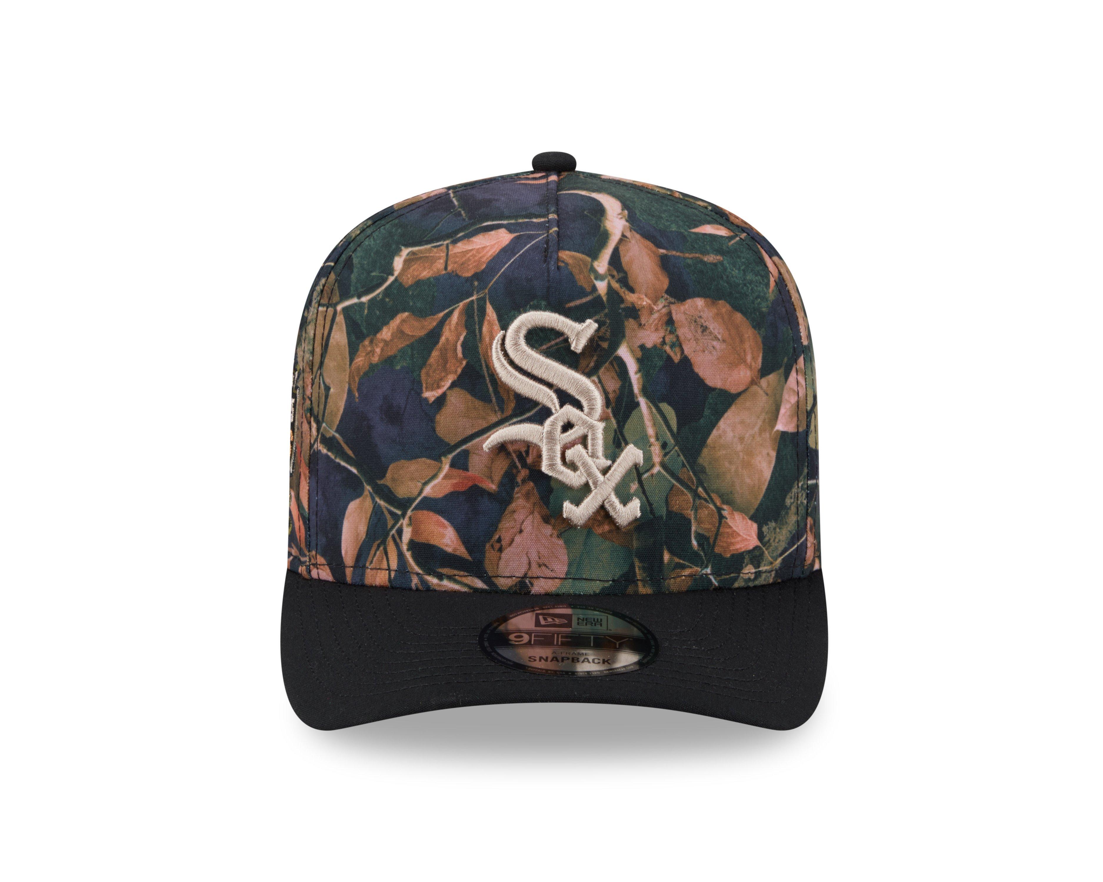 New Era Chicago White Sox 9FIFTY A-Frame Leaves Snapback Hat-Camo/Black - BLACK Thumbnail View 3