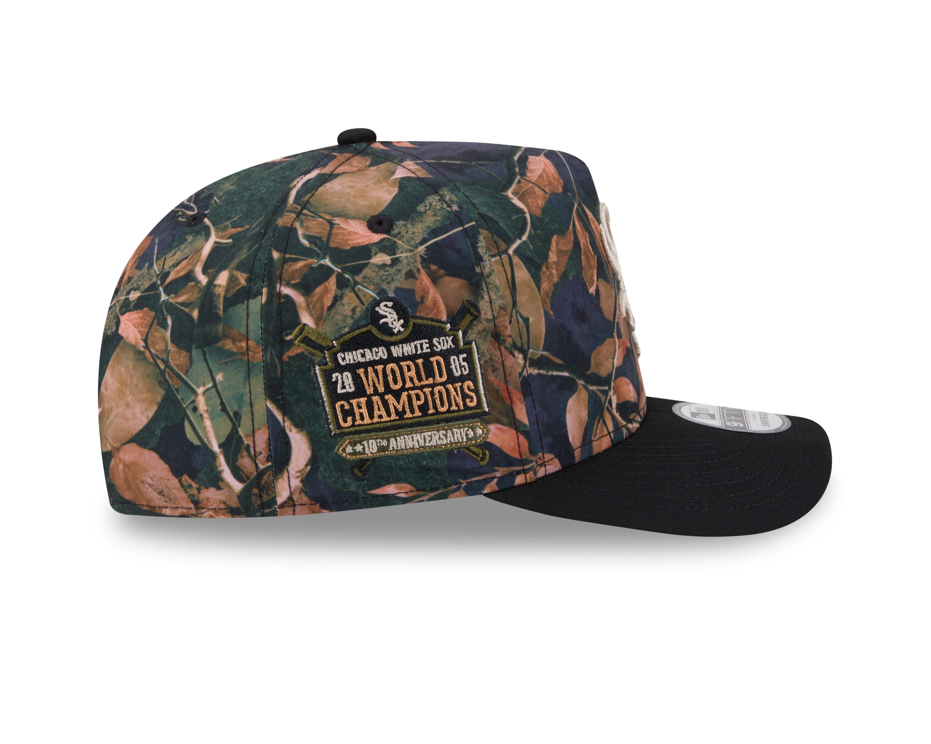 New Era Chicago White Sox 9FIFTY A-Frame Leaves Snapback Hat-Camo/Black - BLACK Thumbnail View 6