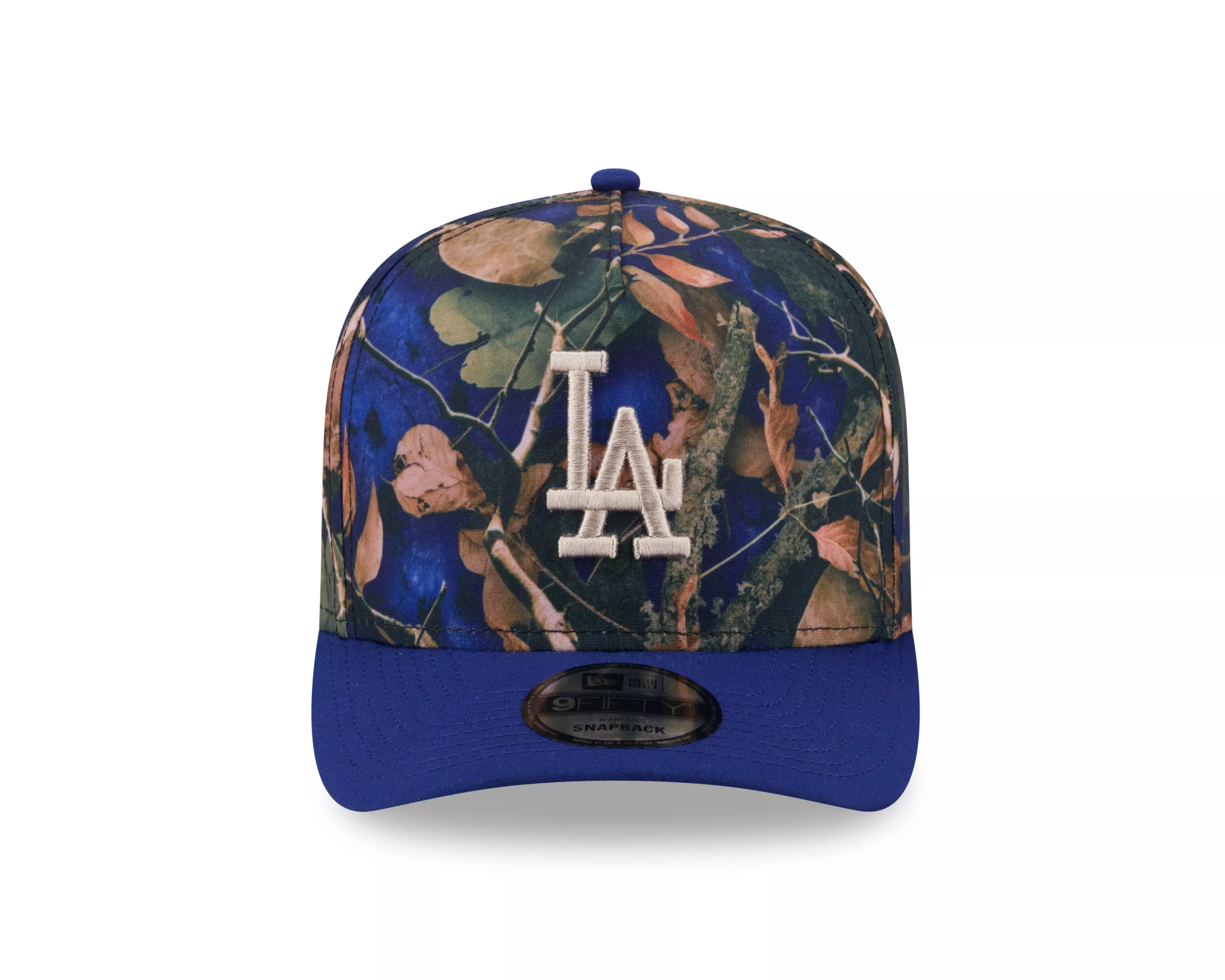 New Era Los Angeles Dodgers 9FIFTY A-Frame Leaves Snapback Hat-Camo/Royal - ROYAL