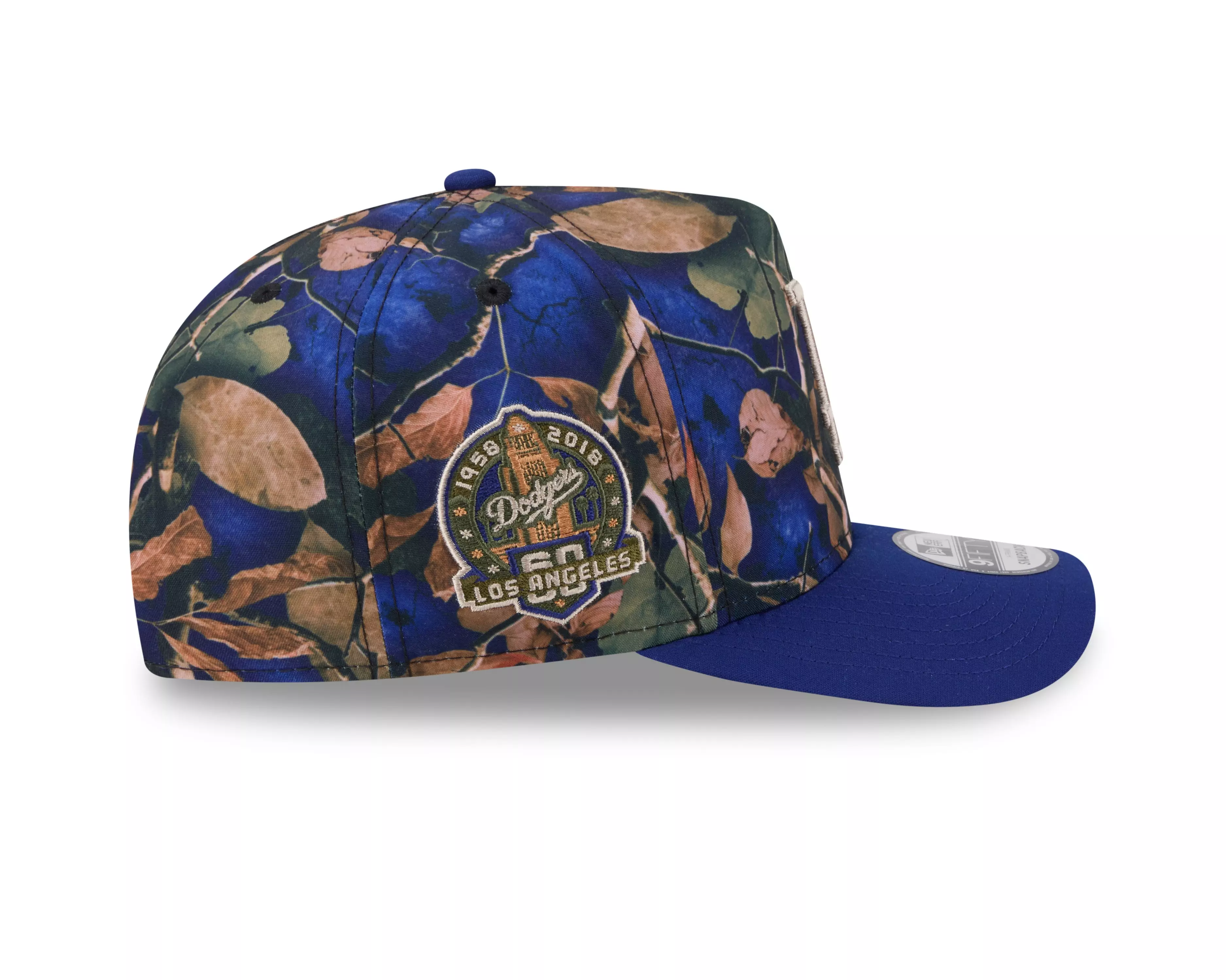 New Era Los Angeles Dodgers 9FIFTY A-Frame Leaves Snapback Hat-Camo/Royal - ROYAL