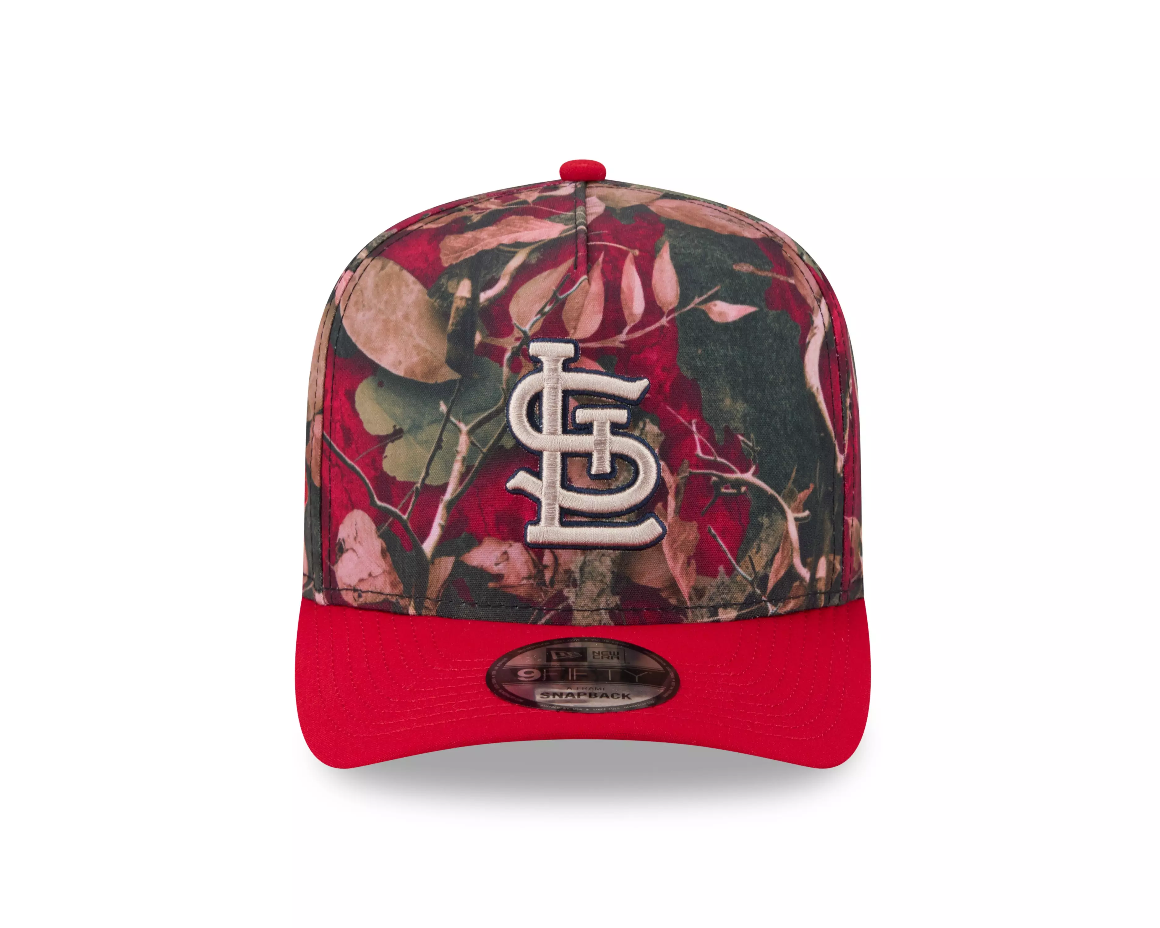 New Era St. Louis Cardinals 9FIFTY A-Frame Leaves Snapback Hat-Camo/Red - RED