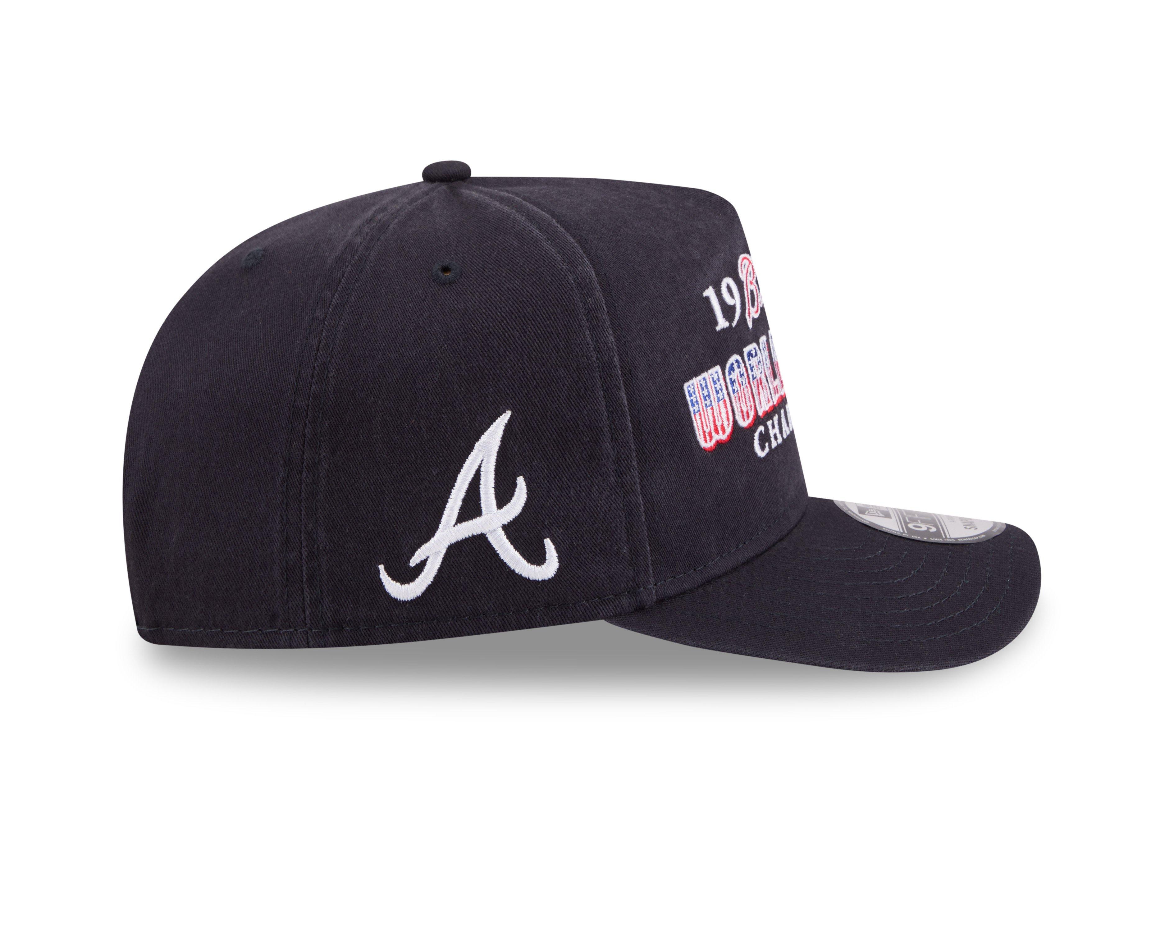 New Era Atlanta Braves 9FIFTY A-Frame Historic Snapback Hat-Navy - NAVY Thumbnail View 6