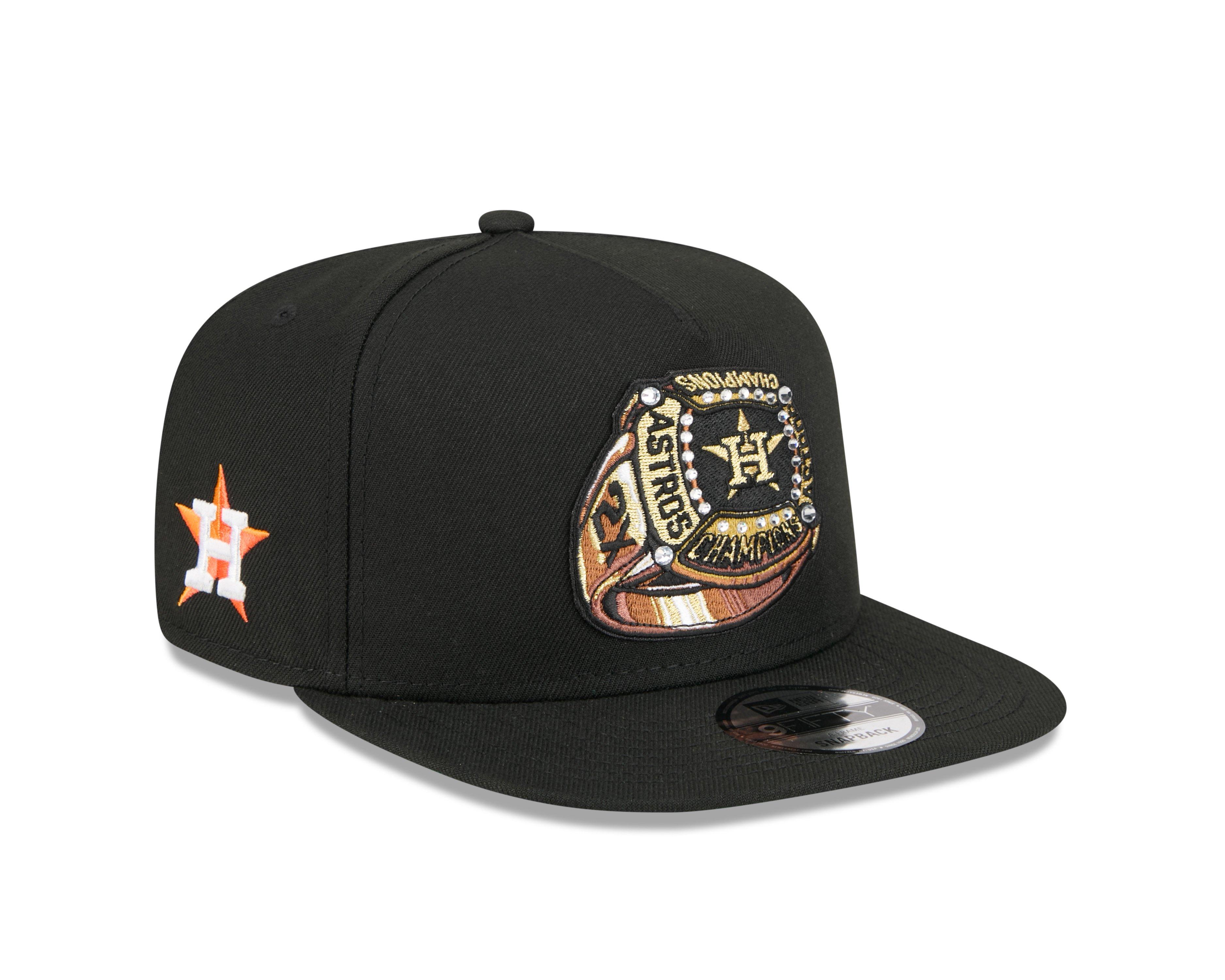 New Era Houston Astros 9FIFTY A-Frame Ring Snapback Hat-Black - BLACK Thumbnail View 2