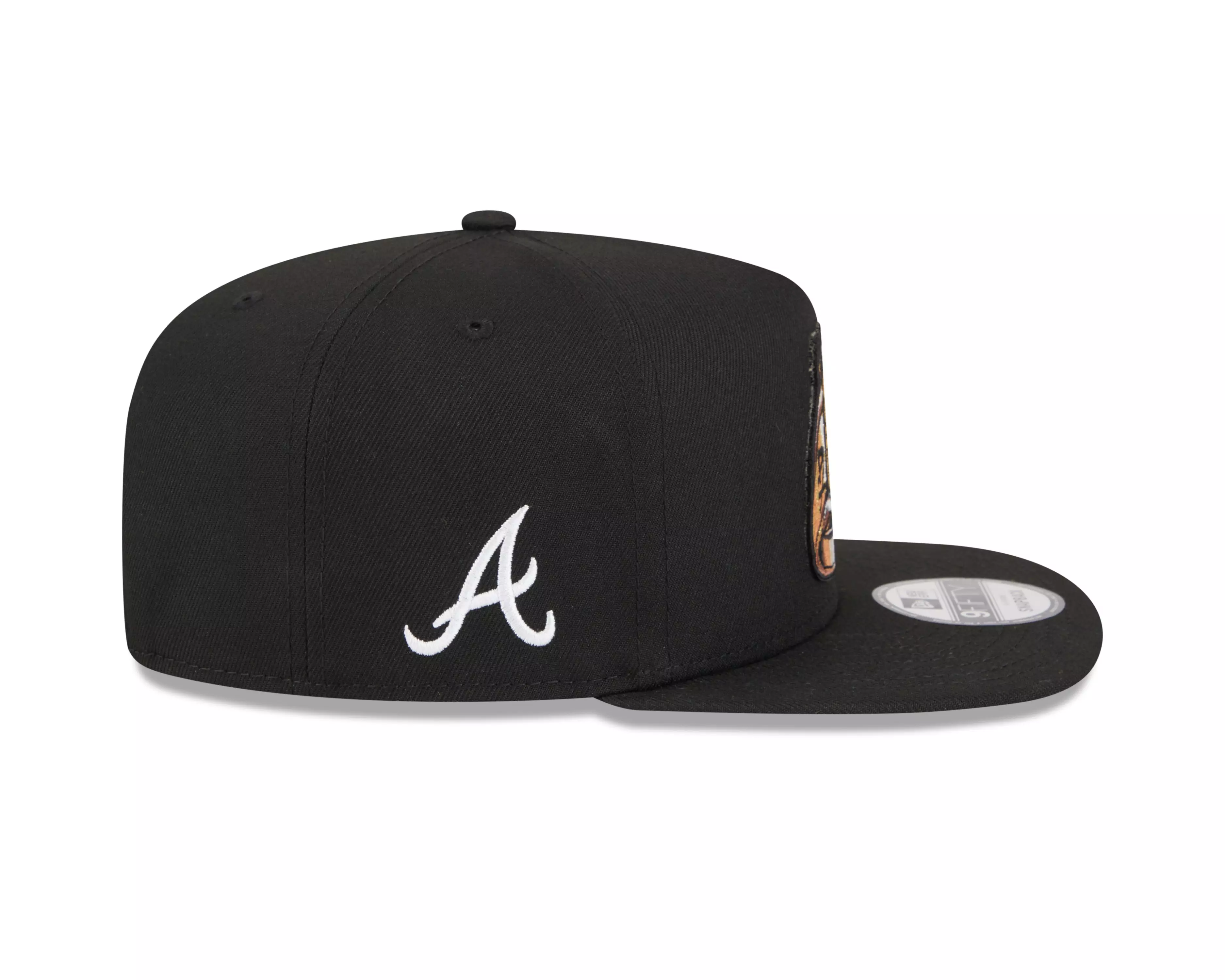 New Era Atlanta Braves 9FIFTY A-Frame Ring Snapback Hat-Black - BLACK