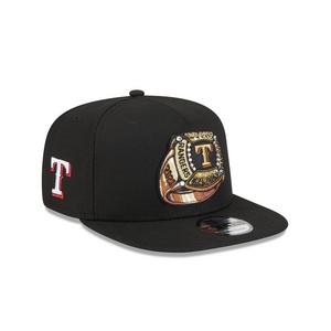 New Era Texas Rangers 9FIFTY A-Frame Ring Snapback Hat-Black