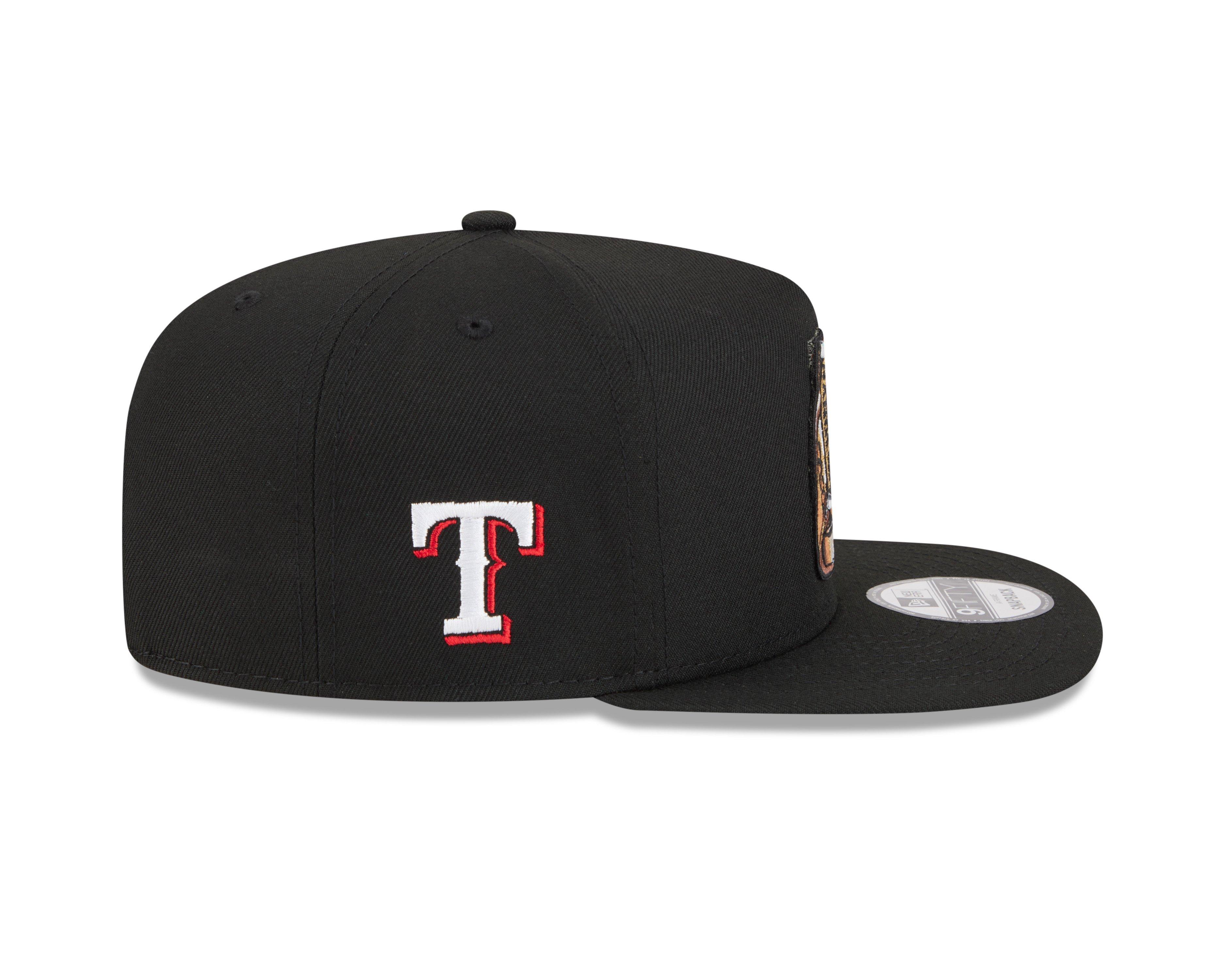 New Era Texas Rangers 9FIFTY A-Frame Ring Snapback Hat-Black - BLACK Thumbnail View 6
