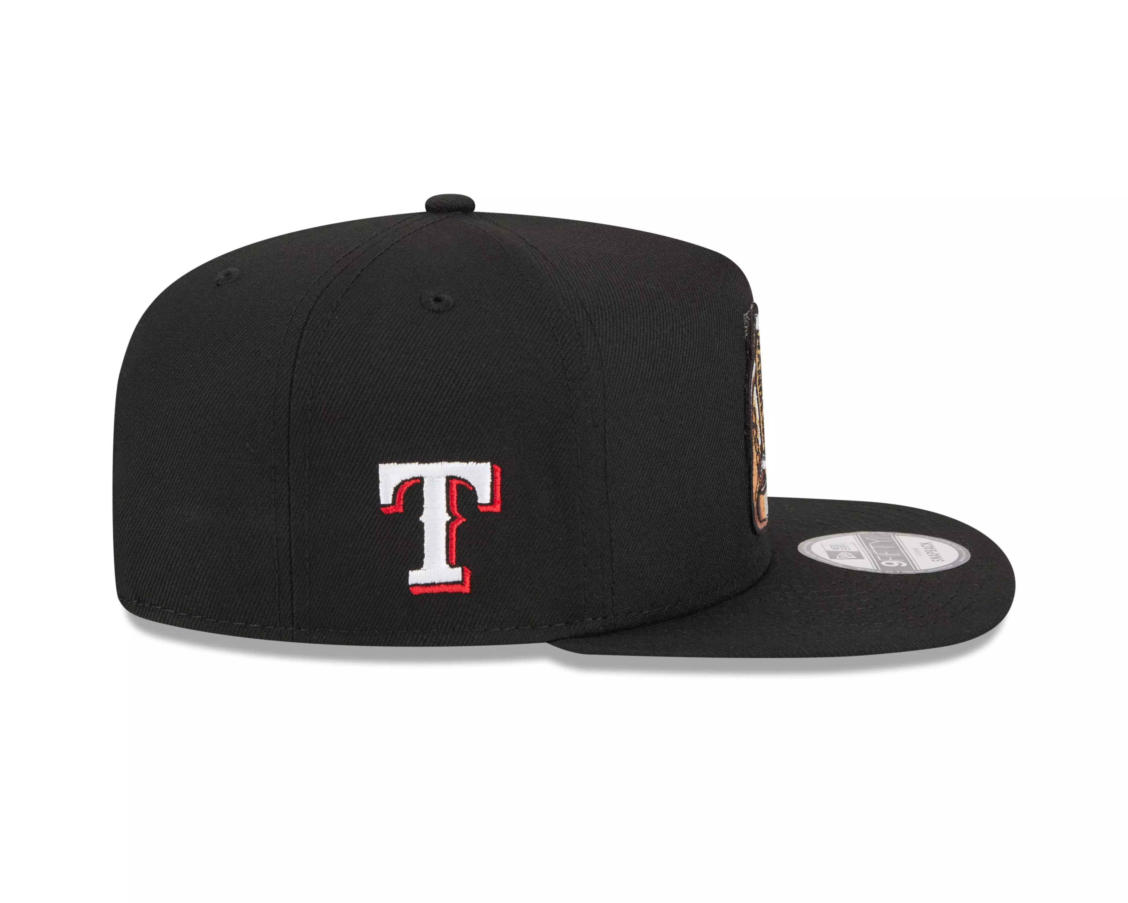 New Era Texas Rangers 9FIFTY A-Frame Ring Snapback Hat-Black - BLACK