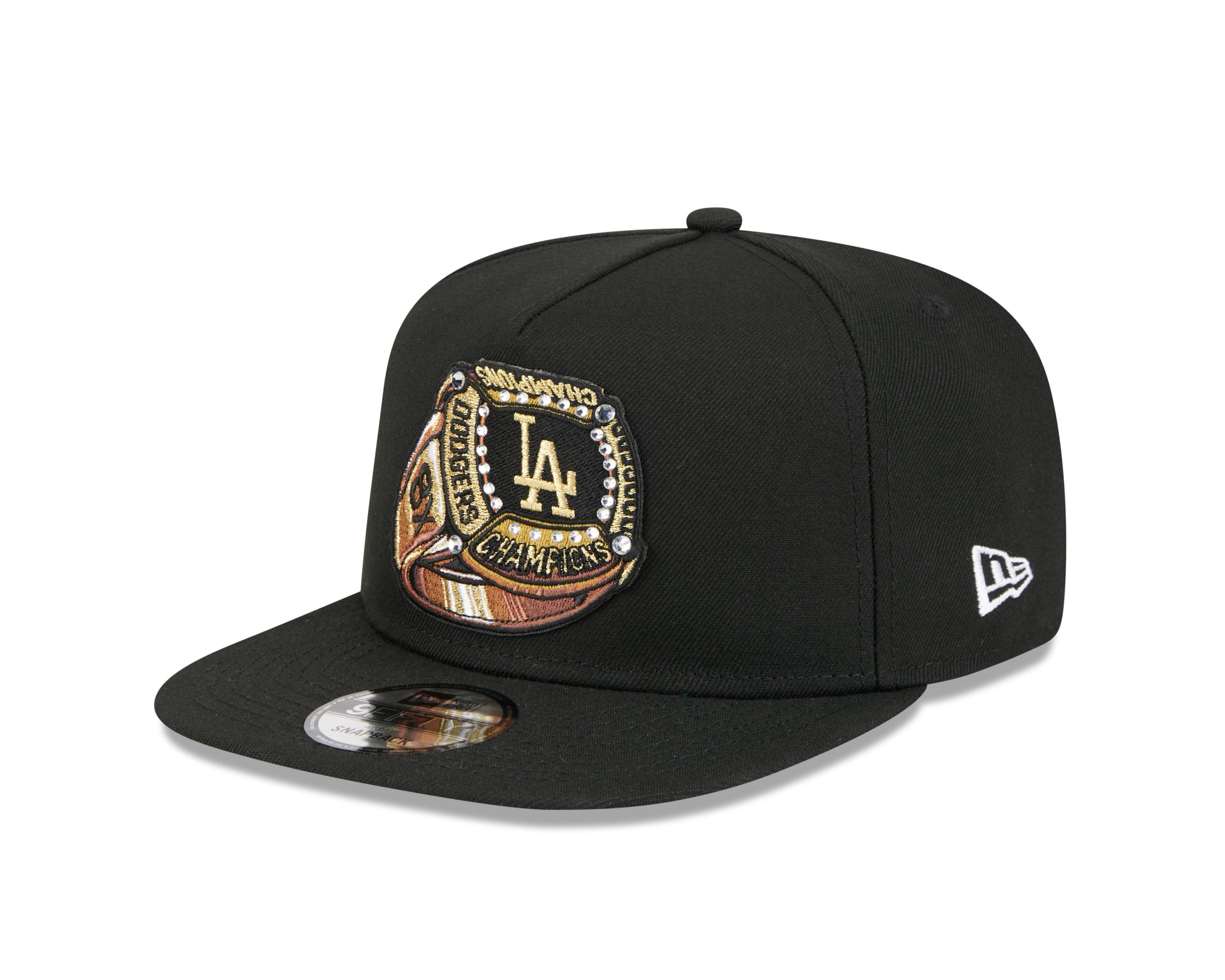 New Era Los Angeles Dodgers 9FIFTY A-Frame Ring Snapback Hat-Black - BLACK Thumbnail View 1
