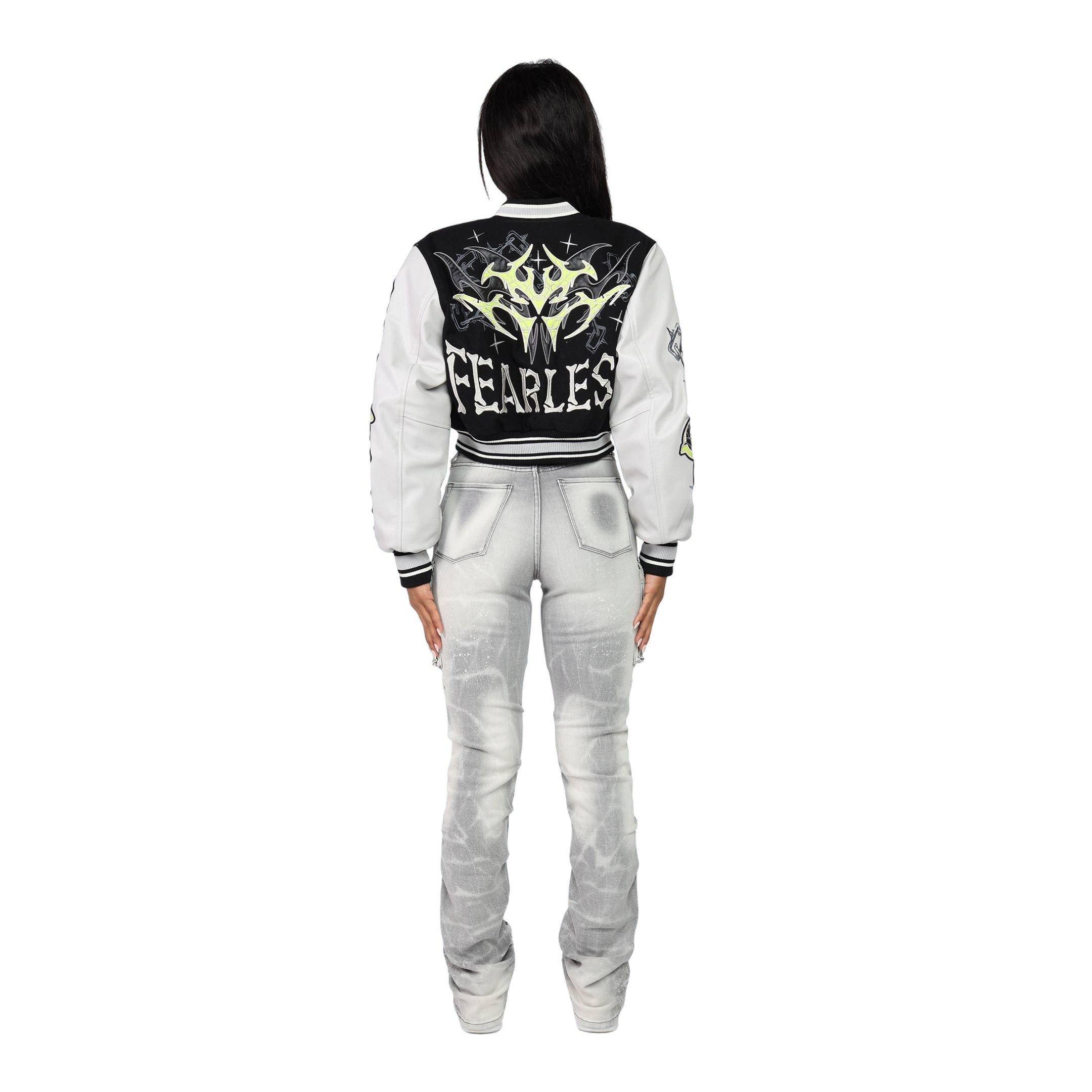 Smoke Rise Women's Varsity Jacket - Lime - LIME Thumbnail View 5