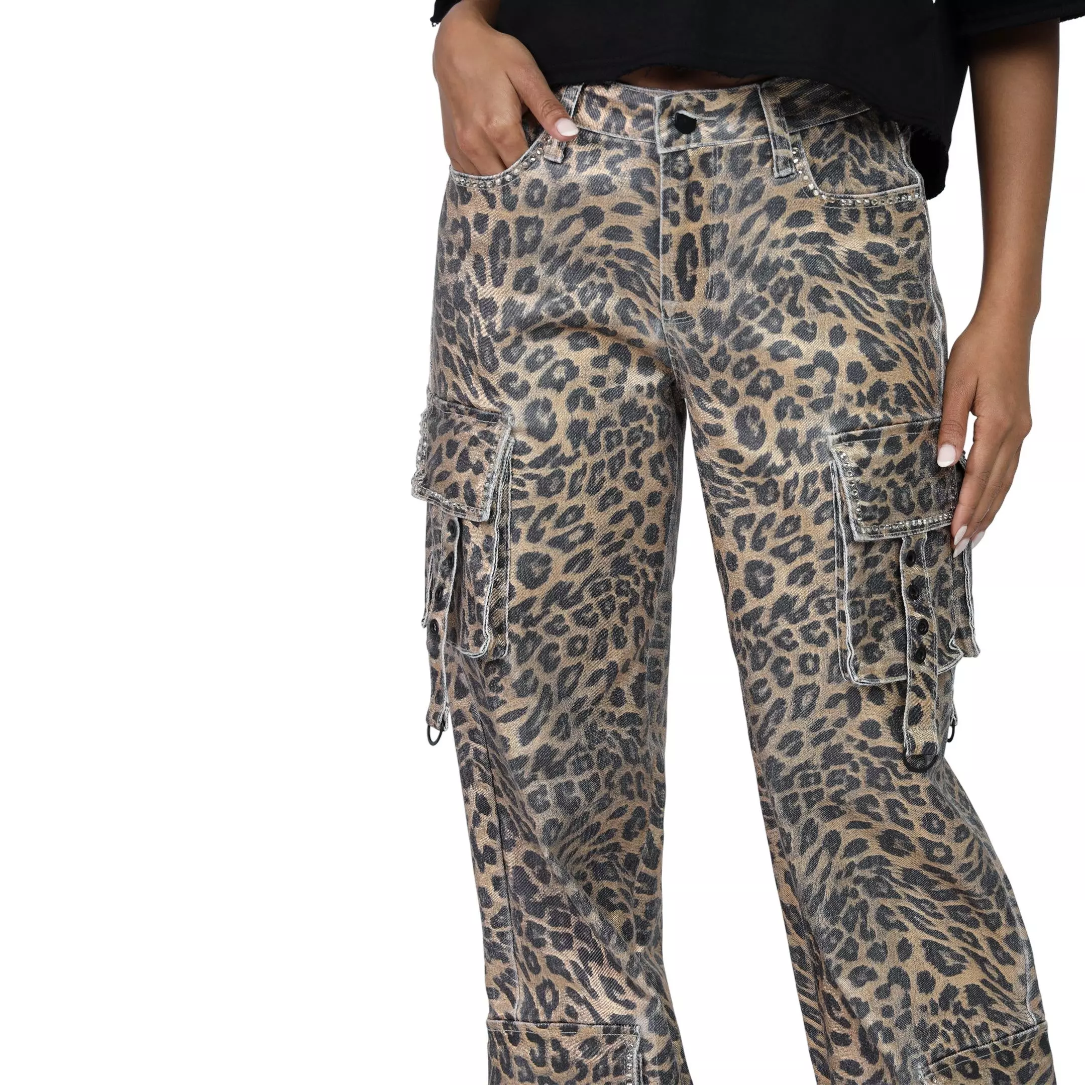 Smoke Rise Women's Pearl "Cheetah Print" Twill Pants - MULTI-COLOR