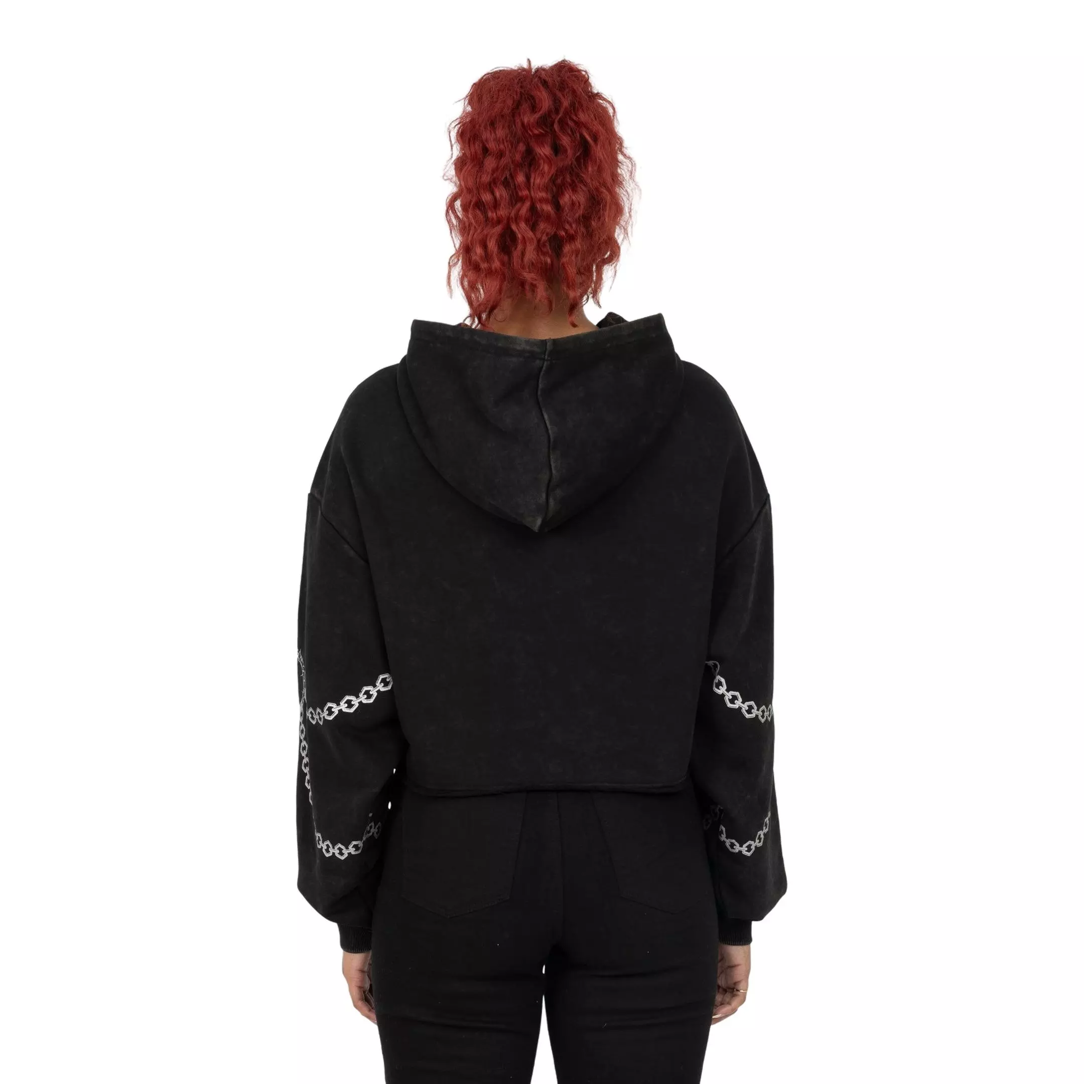 Smoke Rise Women's Metallic Chain Hoodie - BLACK/SILVER