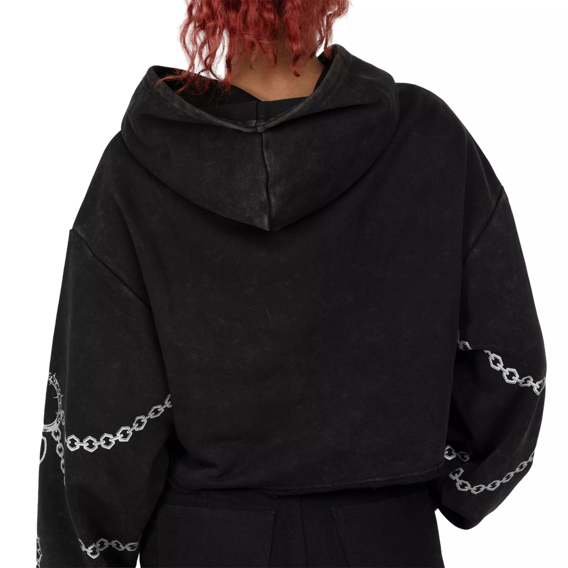 Smoke Rise Women's Metallic Chain Hoodie - BLACK/SILVER