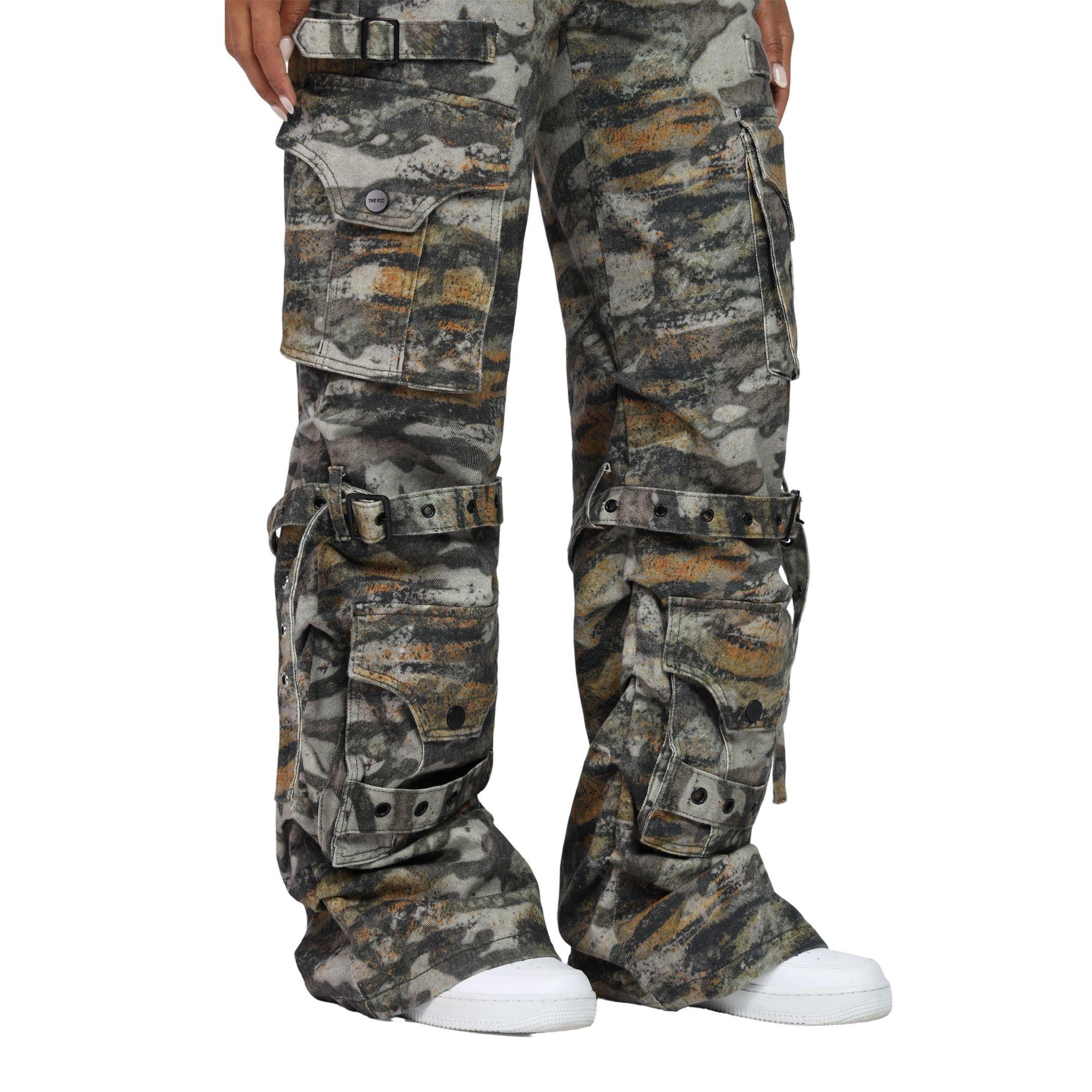 Smoke Rise Women's Tiger Camo Cargo Wide Leg Pants - MULTI-COLOR Thumbnail View 6