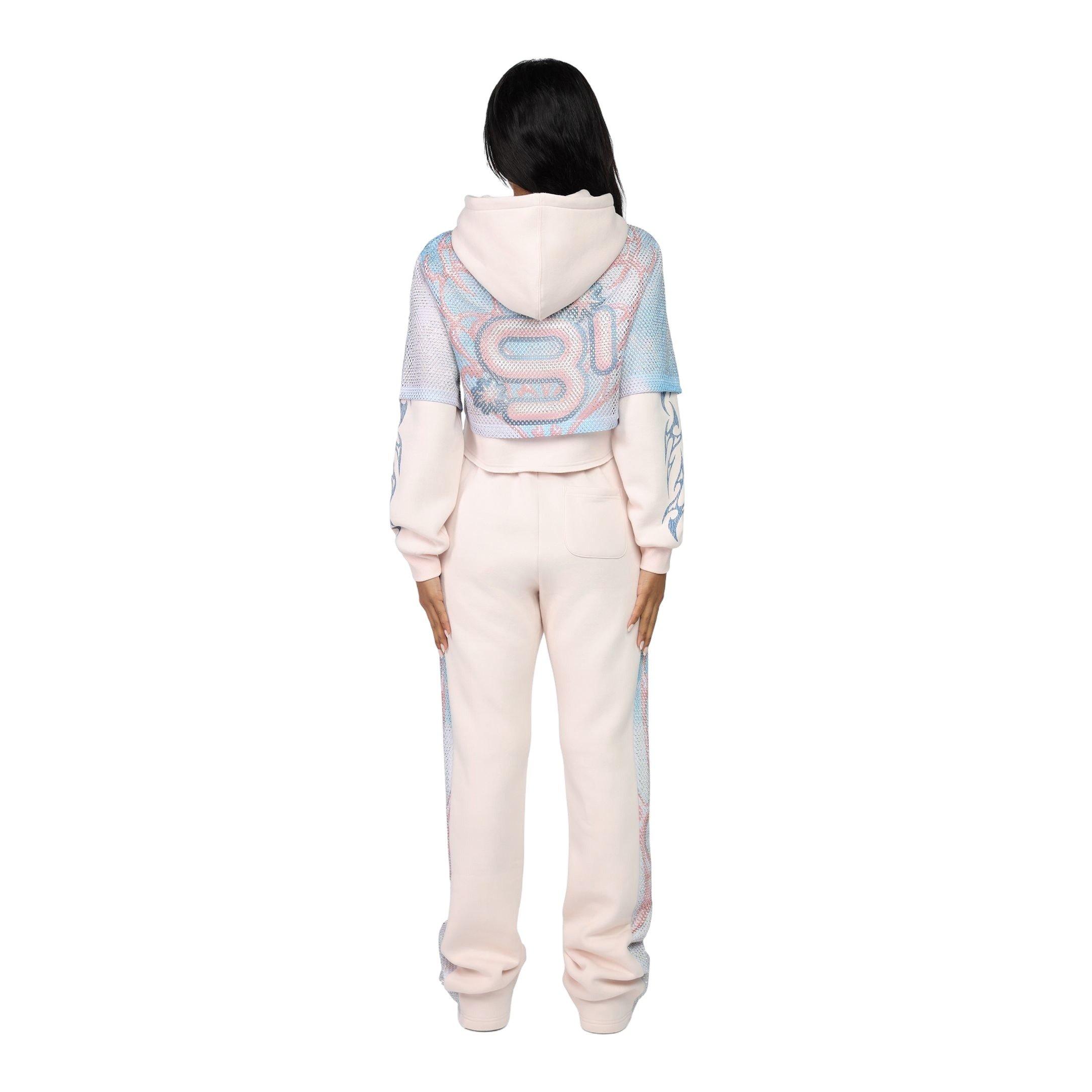Smoke Rise Women's Fleece Stacked Denim Pants - Pink - PINK Thumbnail View 2