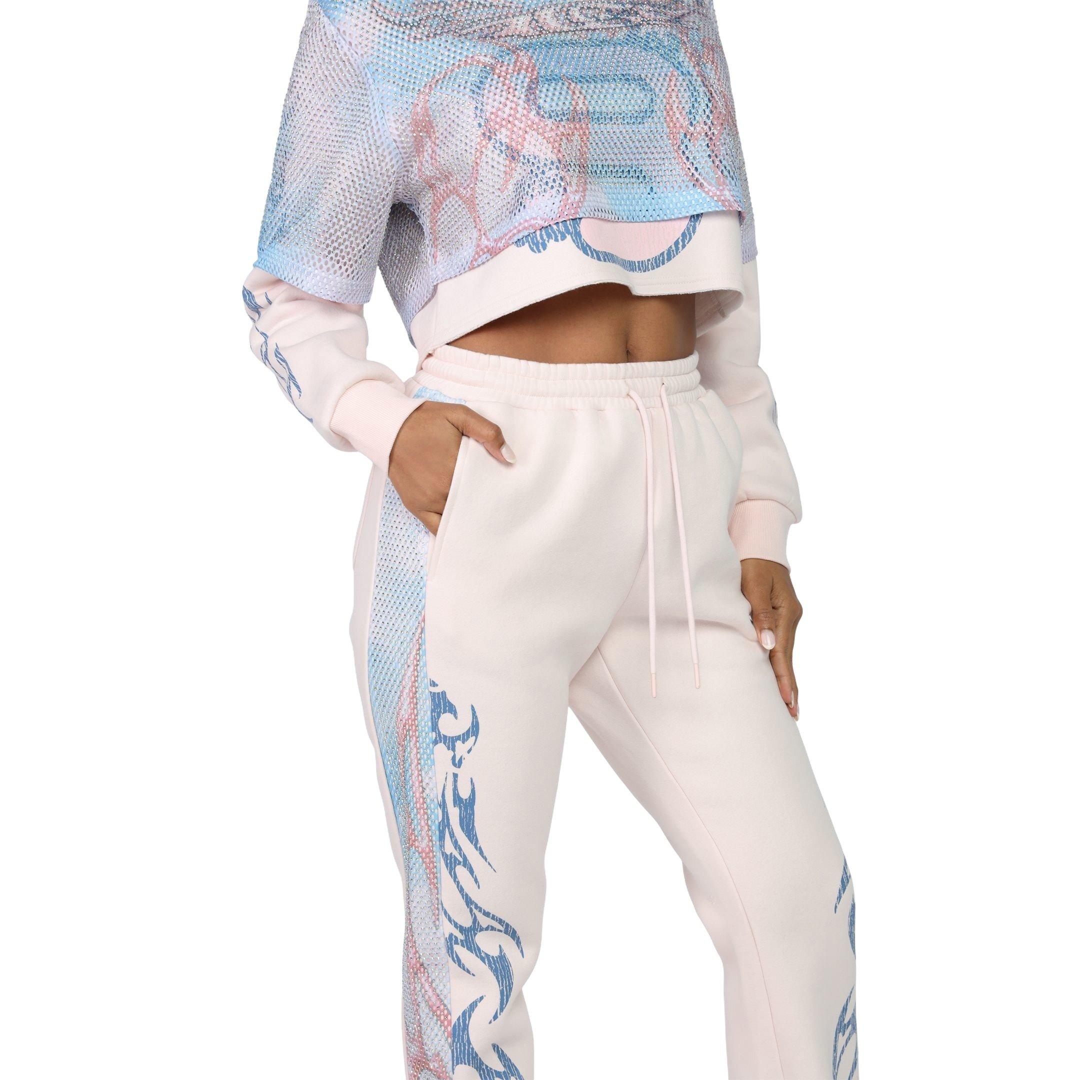 Smoke Rise Women's Fleece Stacked Denim Pants - Pink - PINK Thumbnail View 5