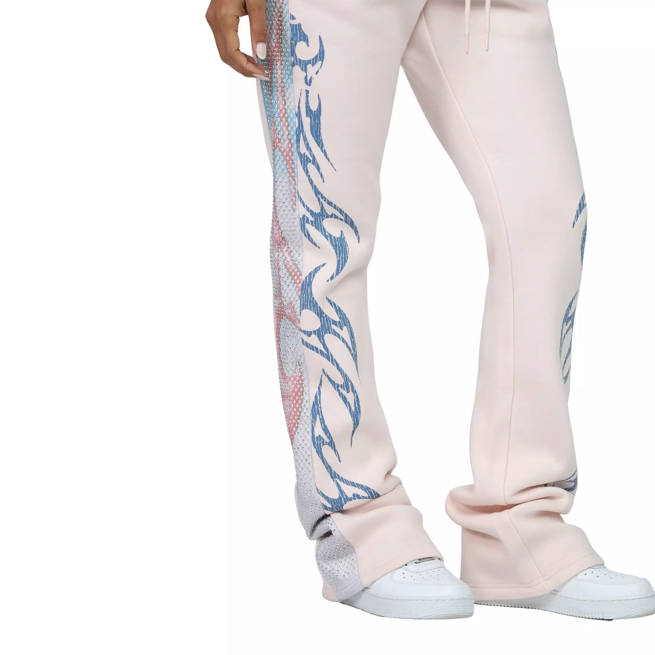 Smoke Rise Women's Fleece Stacked Denim Pants - Pink - PINK