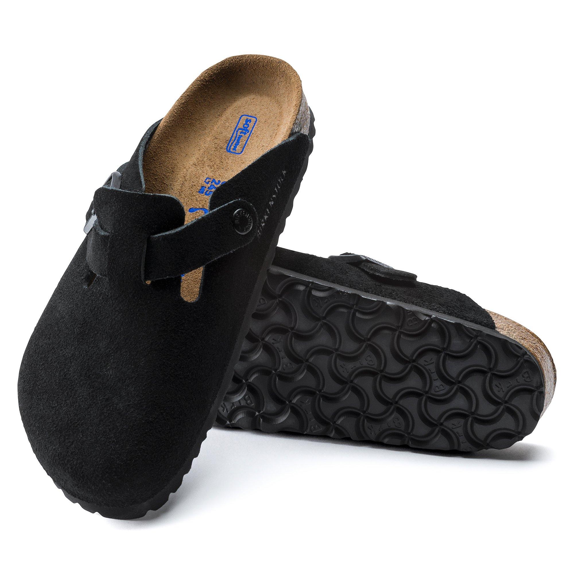Birkenstock Boston Suede "Black" Unisex Clog - BLACK Thumbnail View 2
