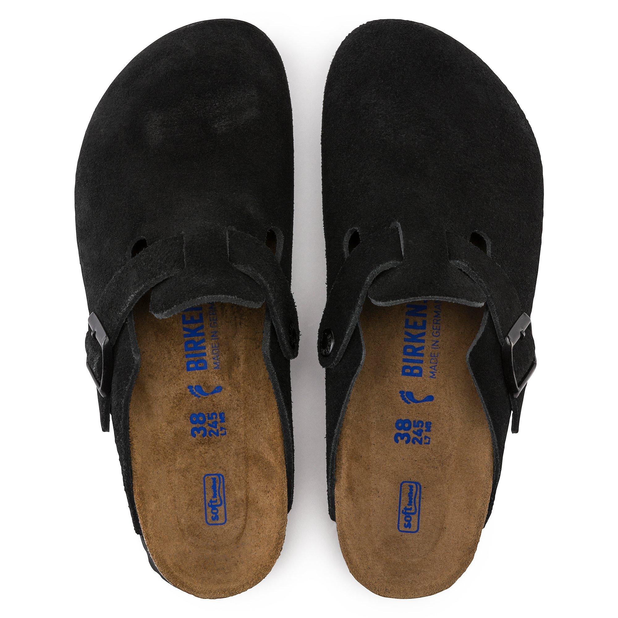 Birkenstock Boston Suede "Black" Unisex Clog - BLACK Thumbnail View 3