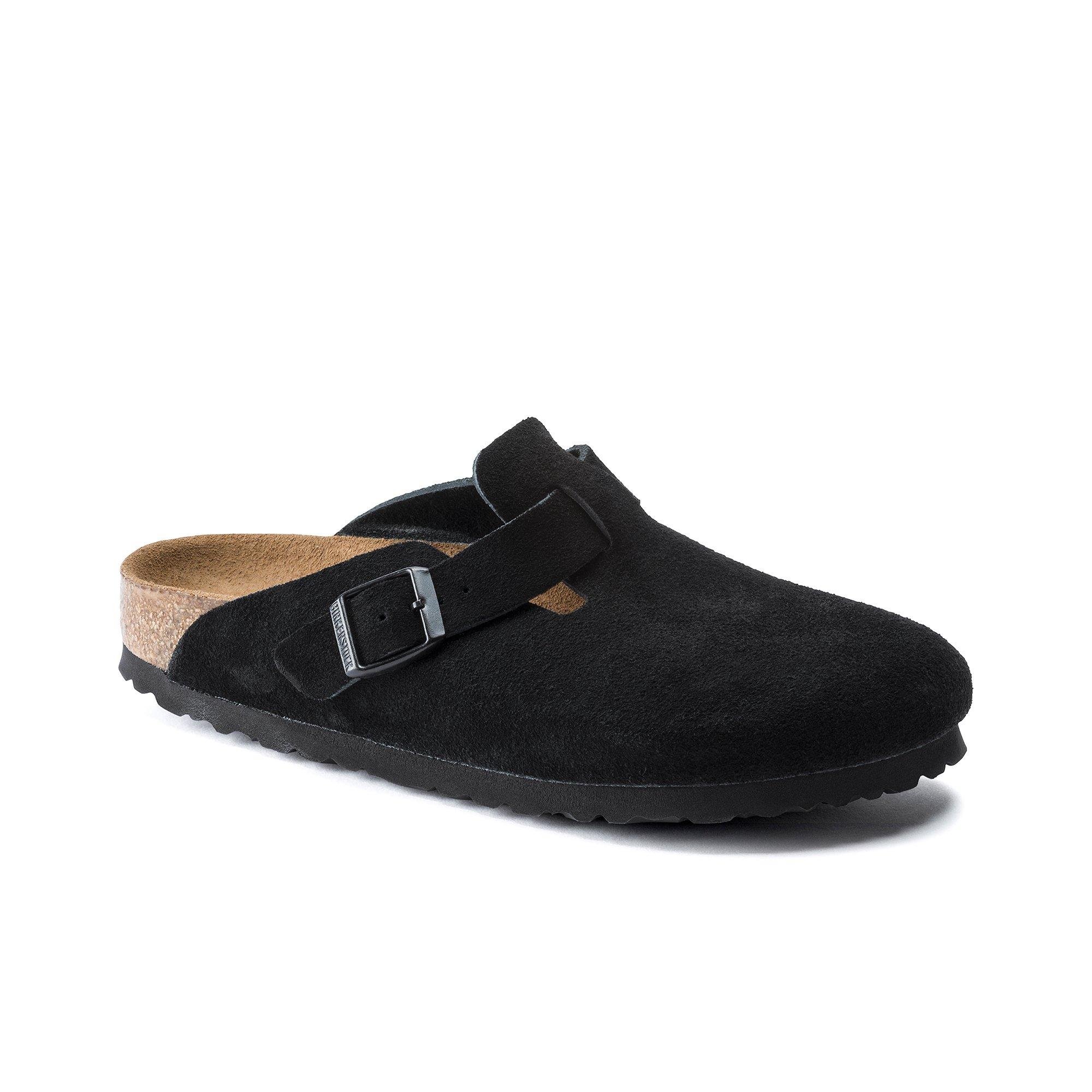 Birkenstock Boston Suede "Black" Unisex Clog - BLACK Thumbnail View 1