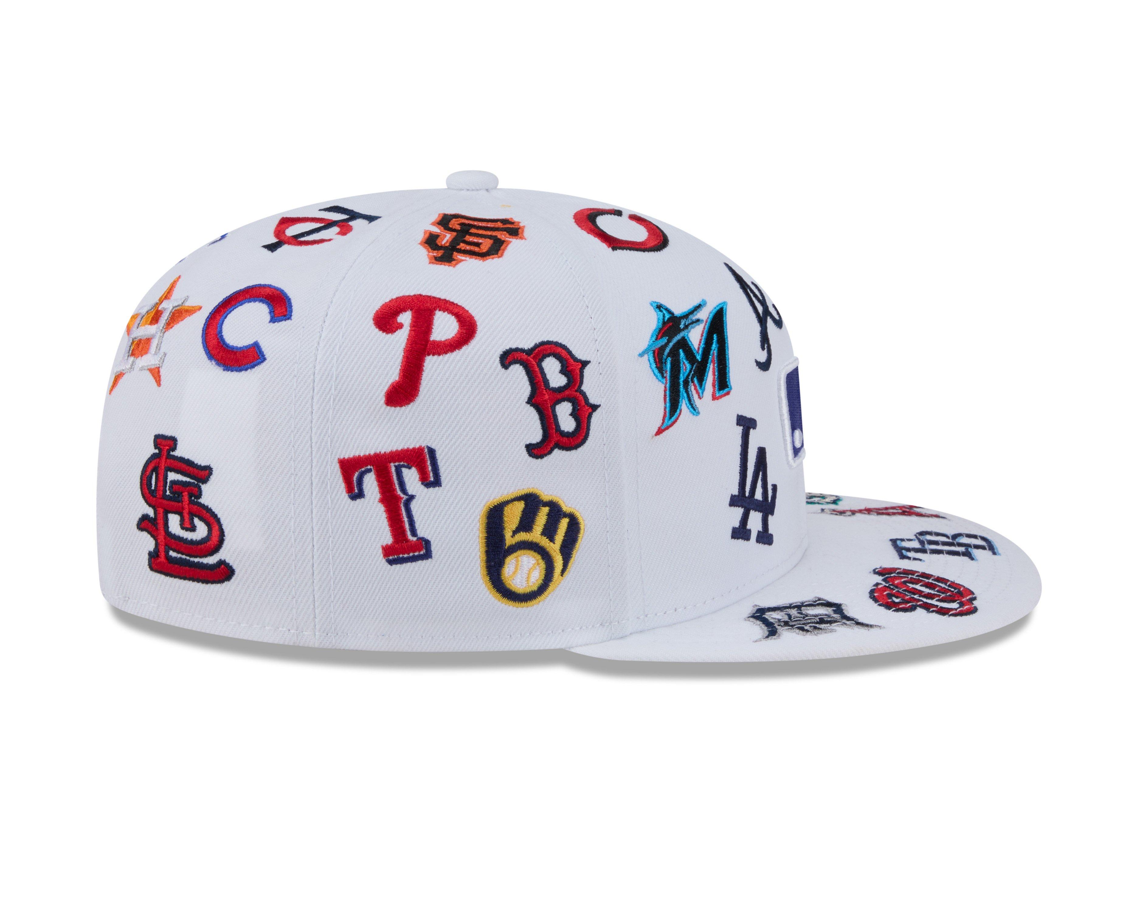 New Era MLB 9FIFTY All Over Print Snapback Hat-White - WHITE Thumbnail View 6