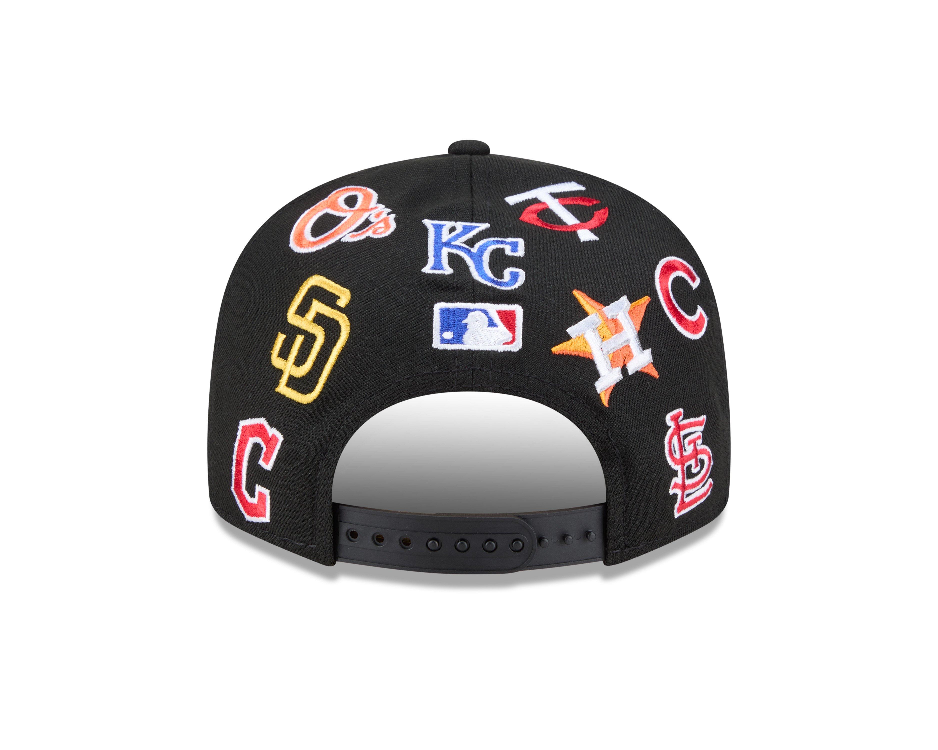 New Era MLB 9FIFTY All Over Print Snapback Hat-Black - BLACK Thumbnail View 4