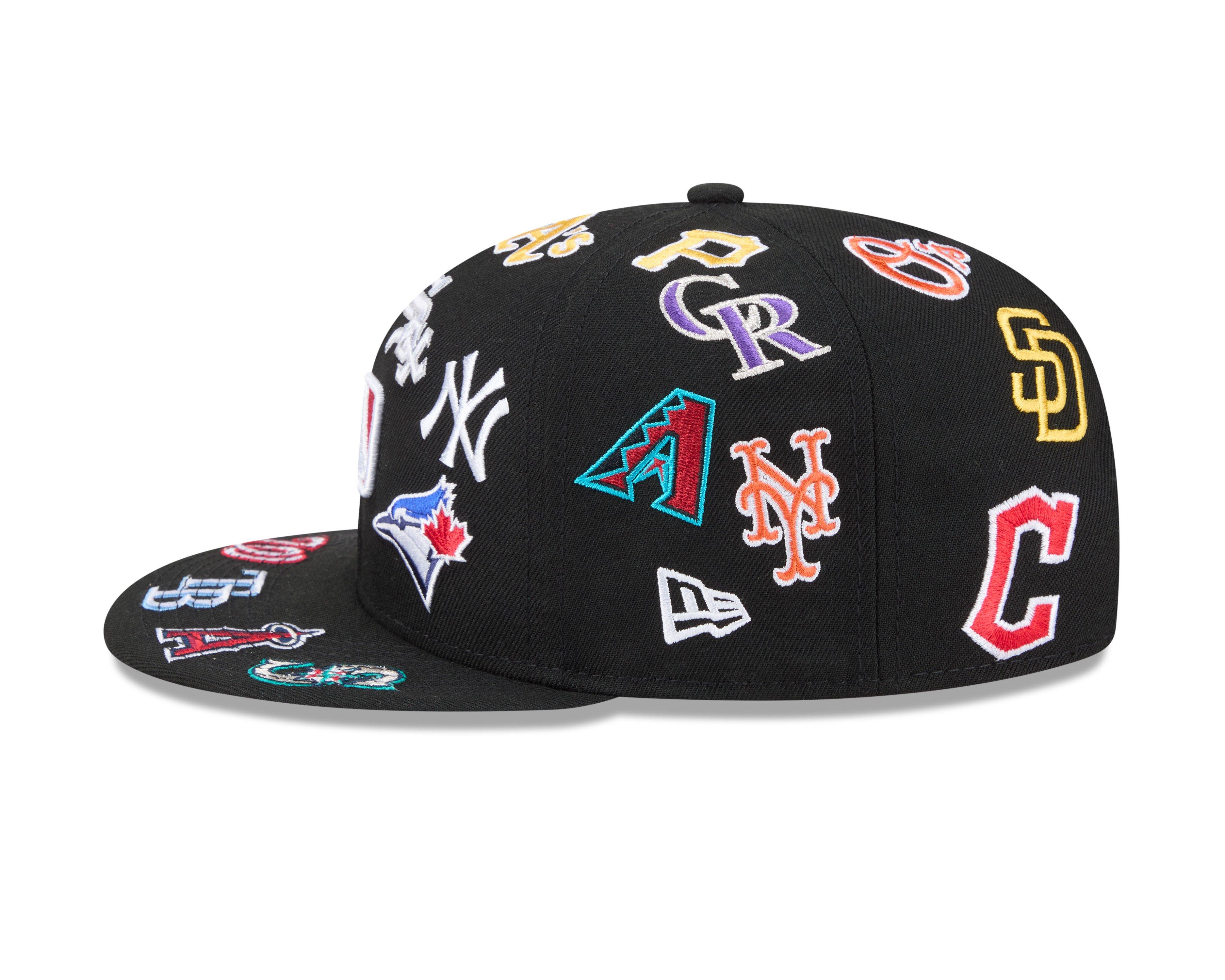 New Era MLB 9FIFTY All Over Print Snapback Hat-Black - BLACK Thumbnail View 5