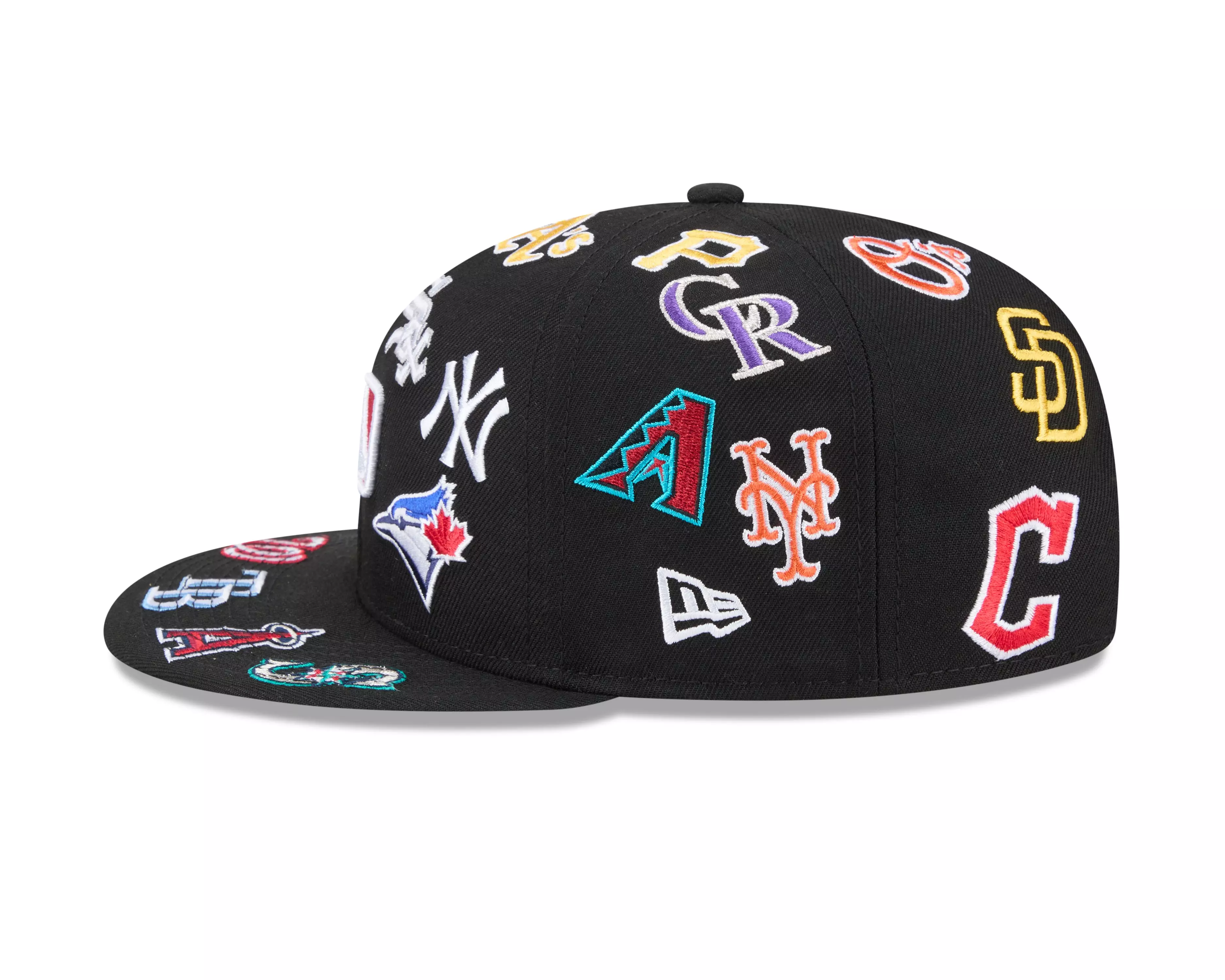 New Era MLB 9FIFTY All Over Print Snapback Hat-Black - BLACK
