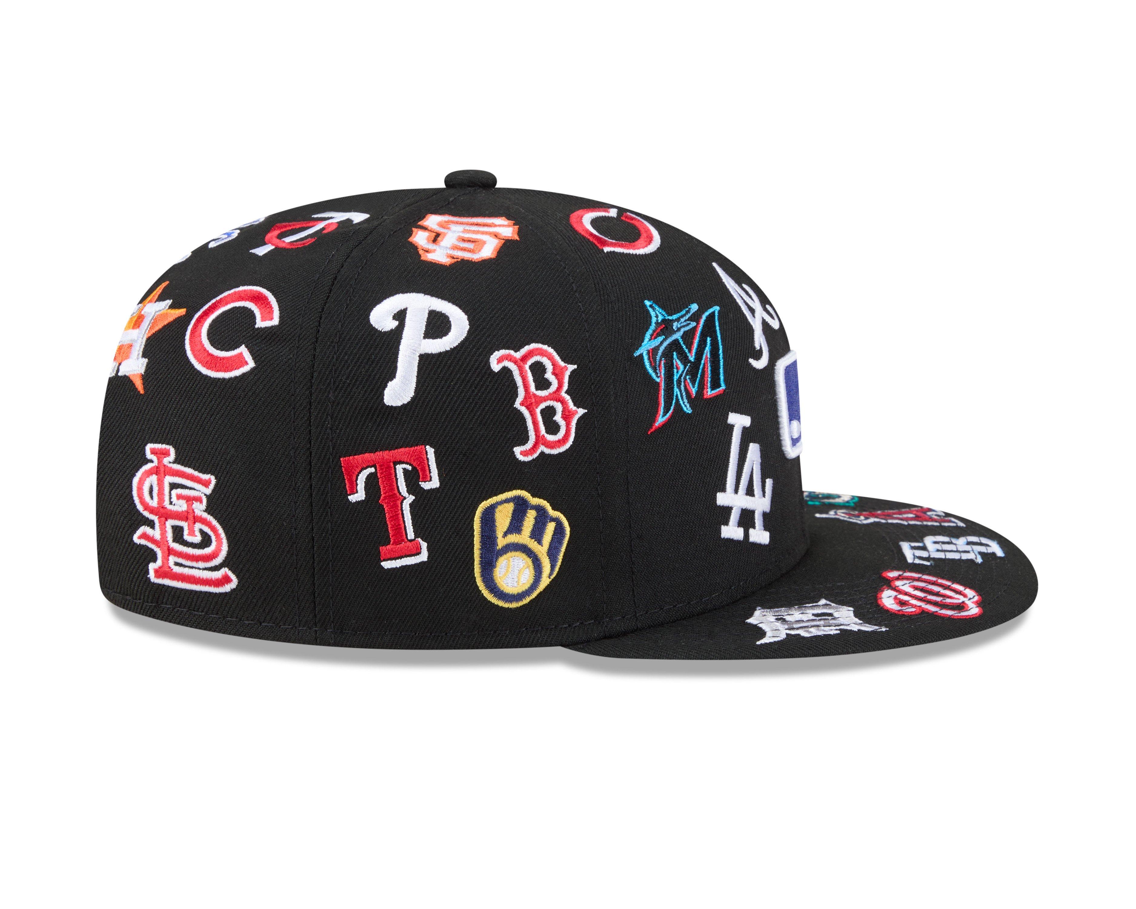 New Era MLB 9FIFTY All Over Print Snapback Hat-Black - BLACK Thumbnail View 6