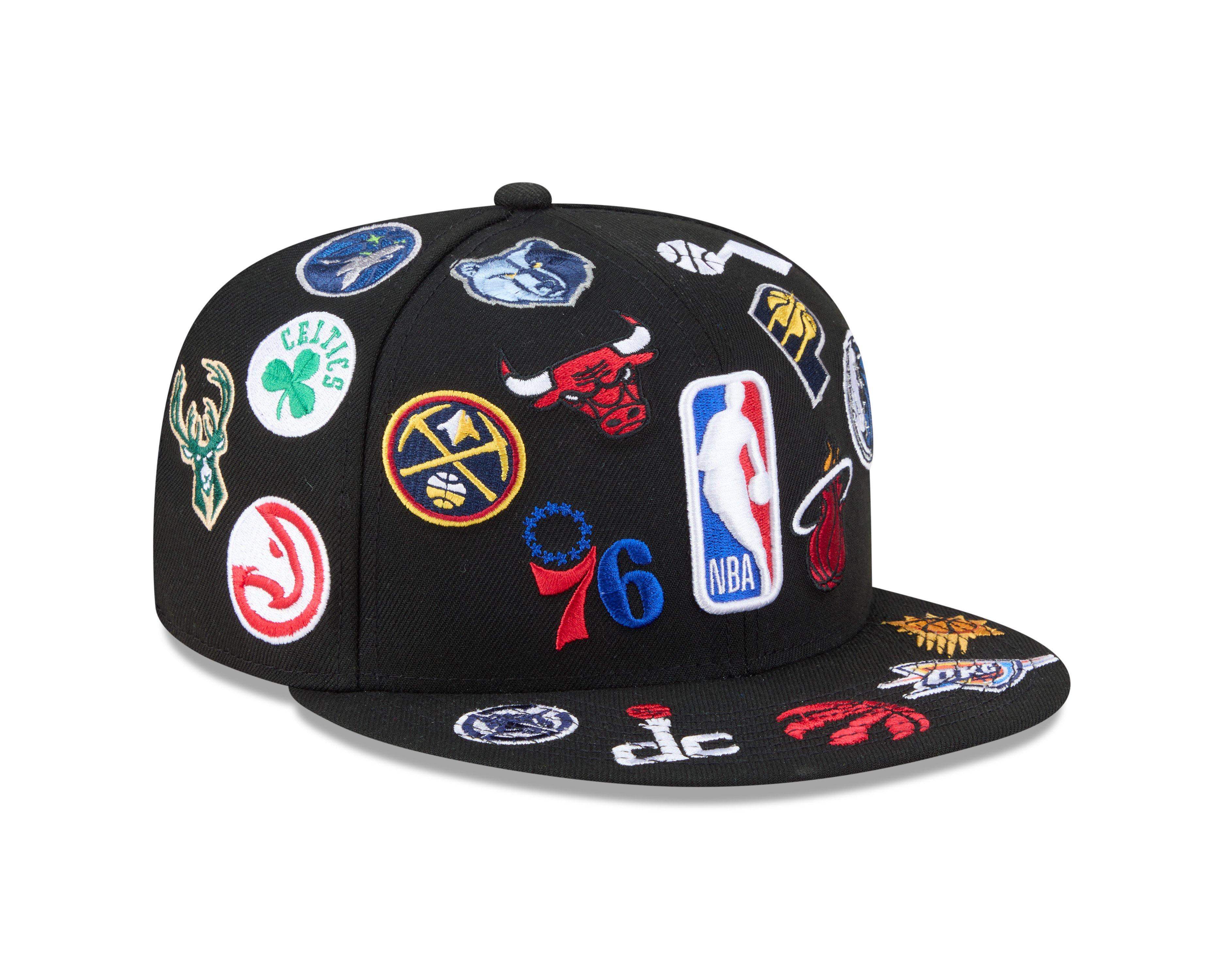 New Era NBA 9FIFTY All Over Print Snapback Hat-Black - BLACK Thumbnail View 2