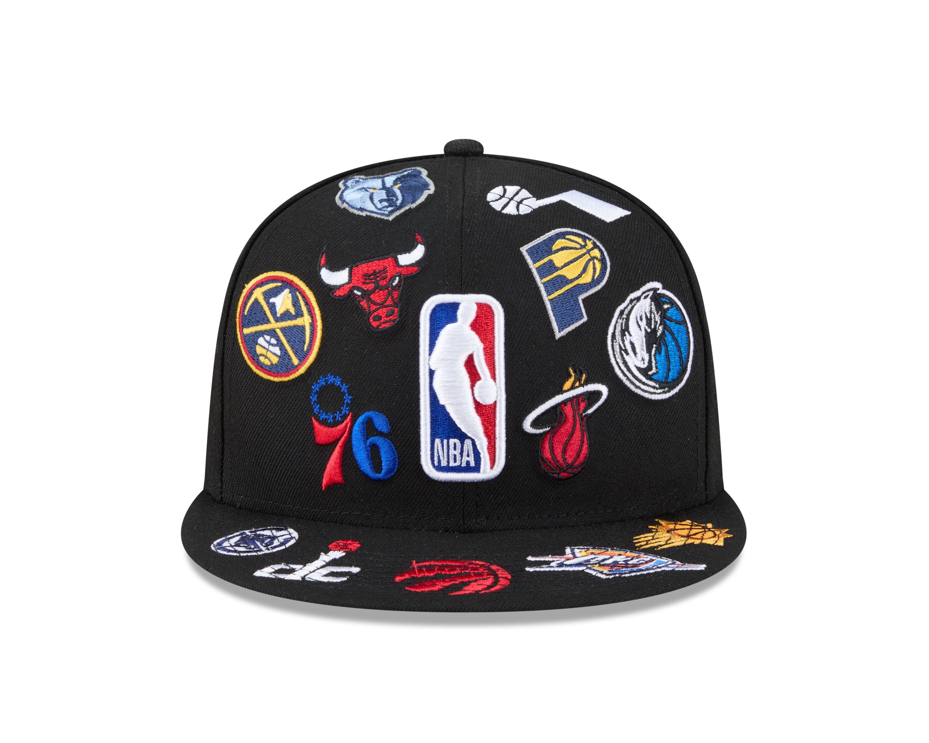 New Era NBA 9FIFTY All Over Print Snapback Hat-Black - BLACK Thumbnail View 3