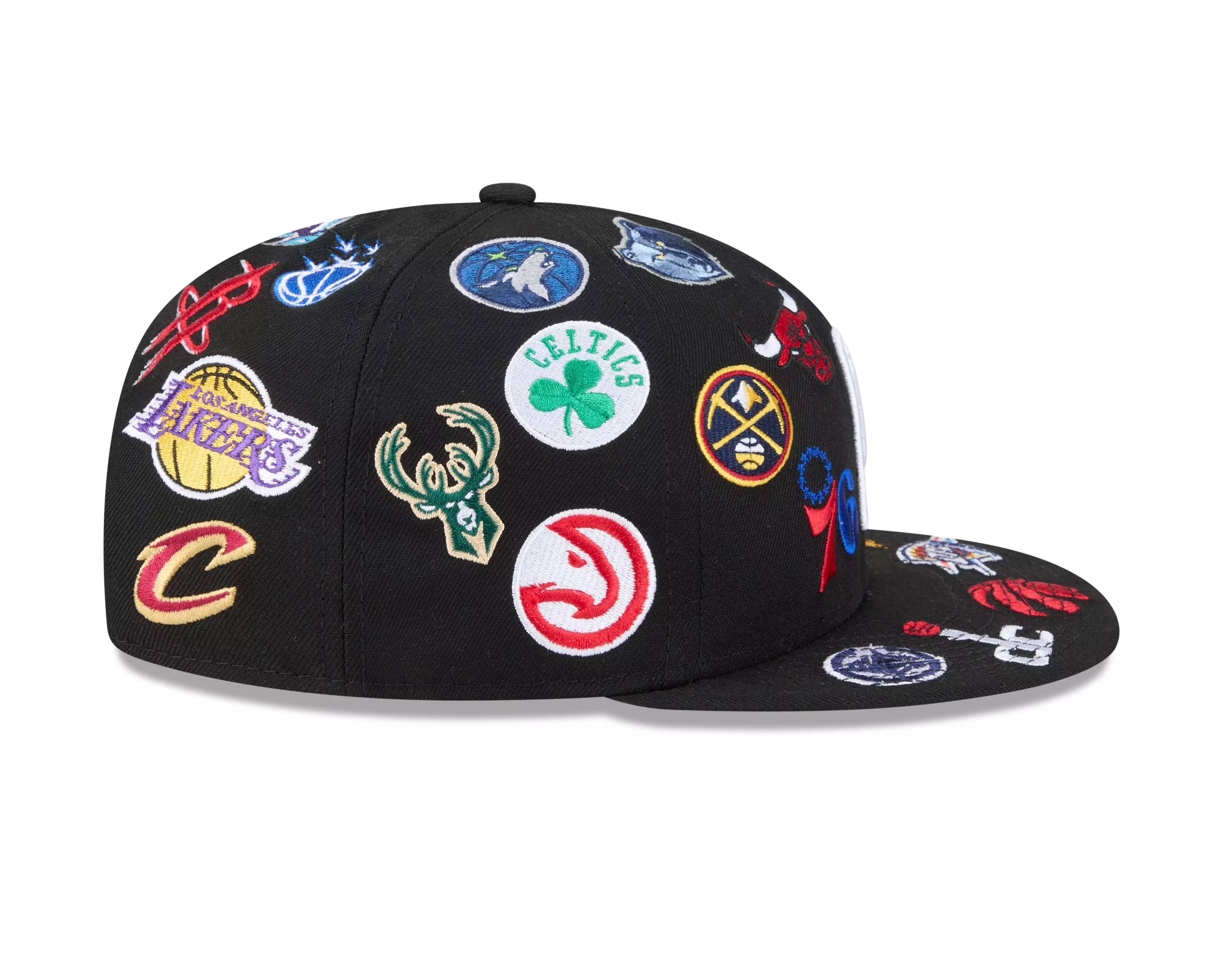 New Era NBA 9FIFTY All Over Print Snapback Hat-Black - BLACK