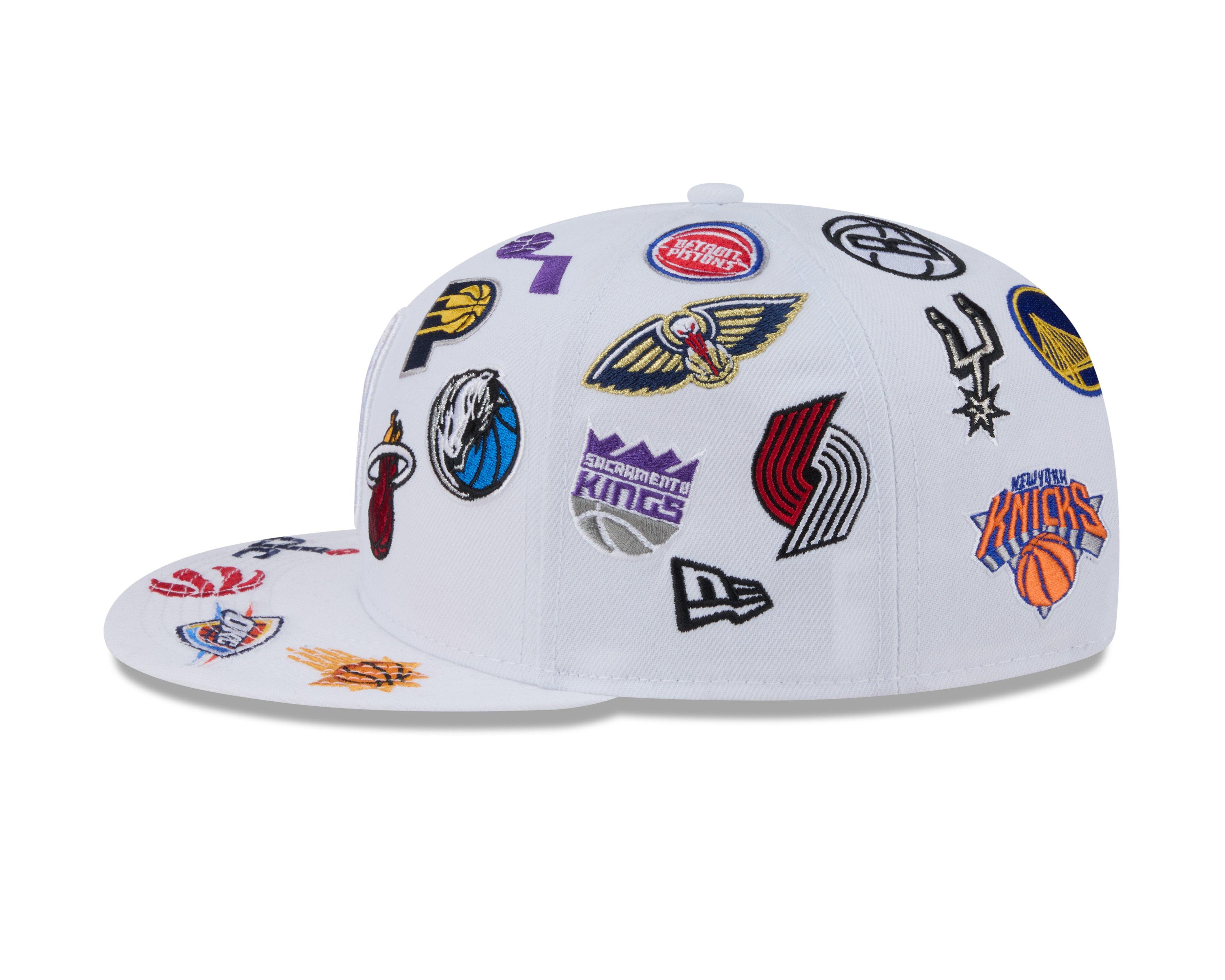 New Era NBA 9FIFTY All Over Print Snapback Hat-White - WHITE Thumbnail View 5
