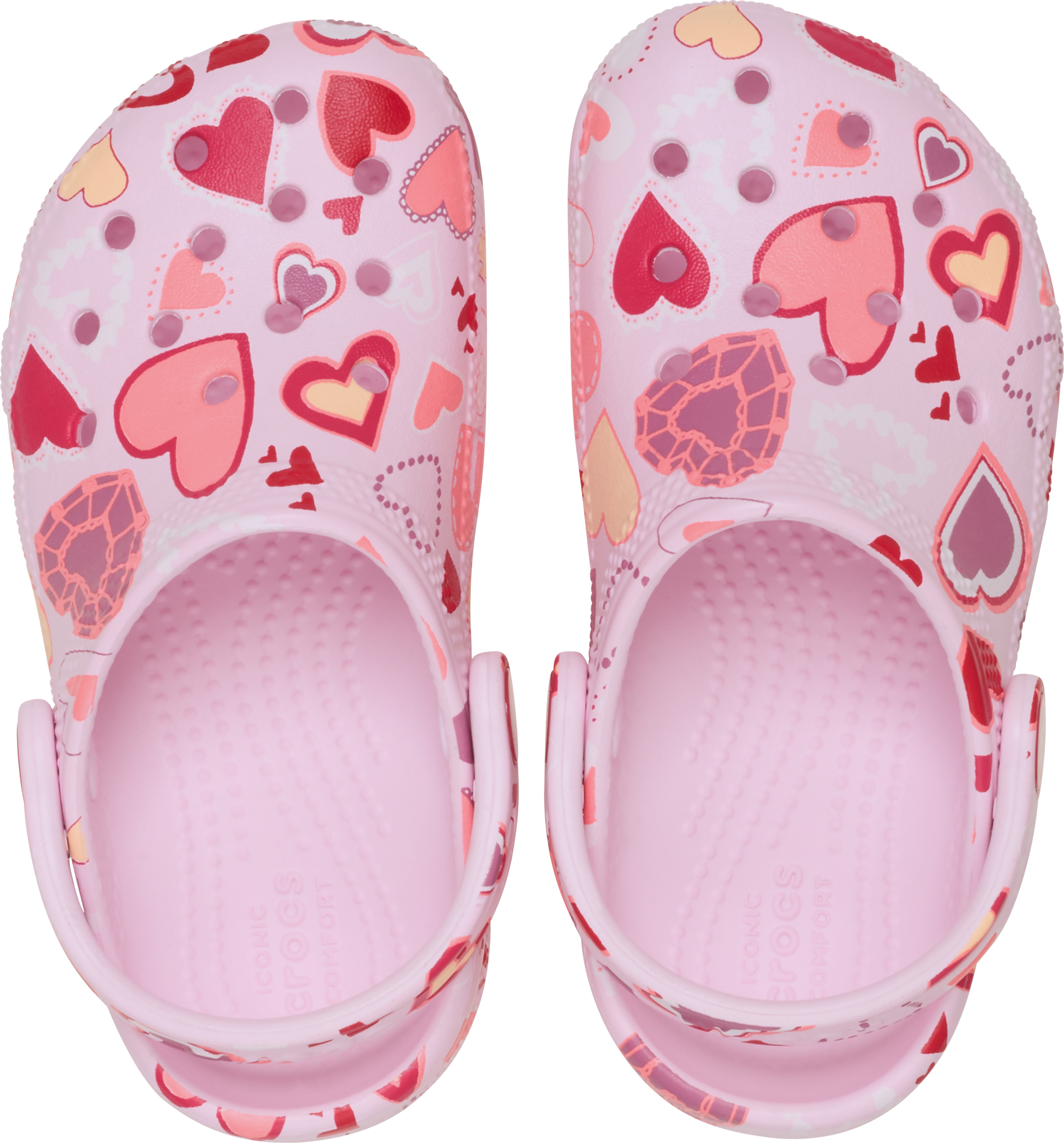Crocs Classic Toddler Girls' "Pink Milk Hearts" Clog