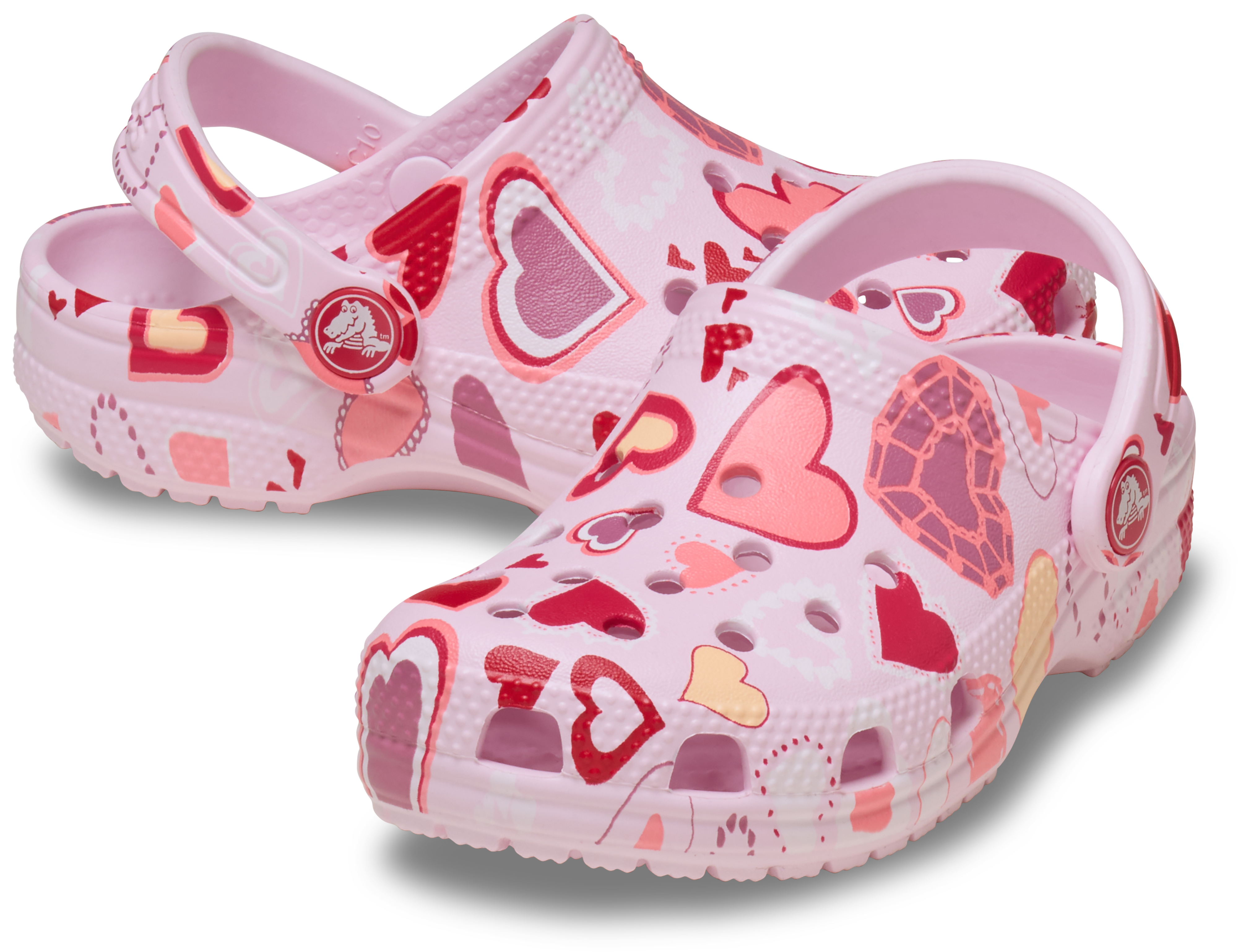 Crocs Classic Toddler Girls' "Pink Milk Hearts" Clog